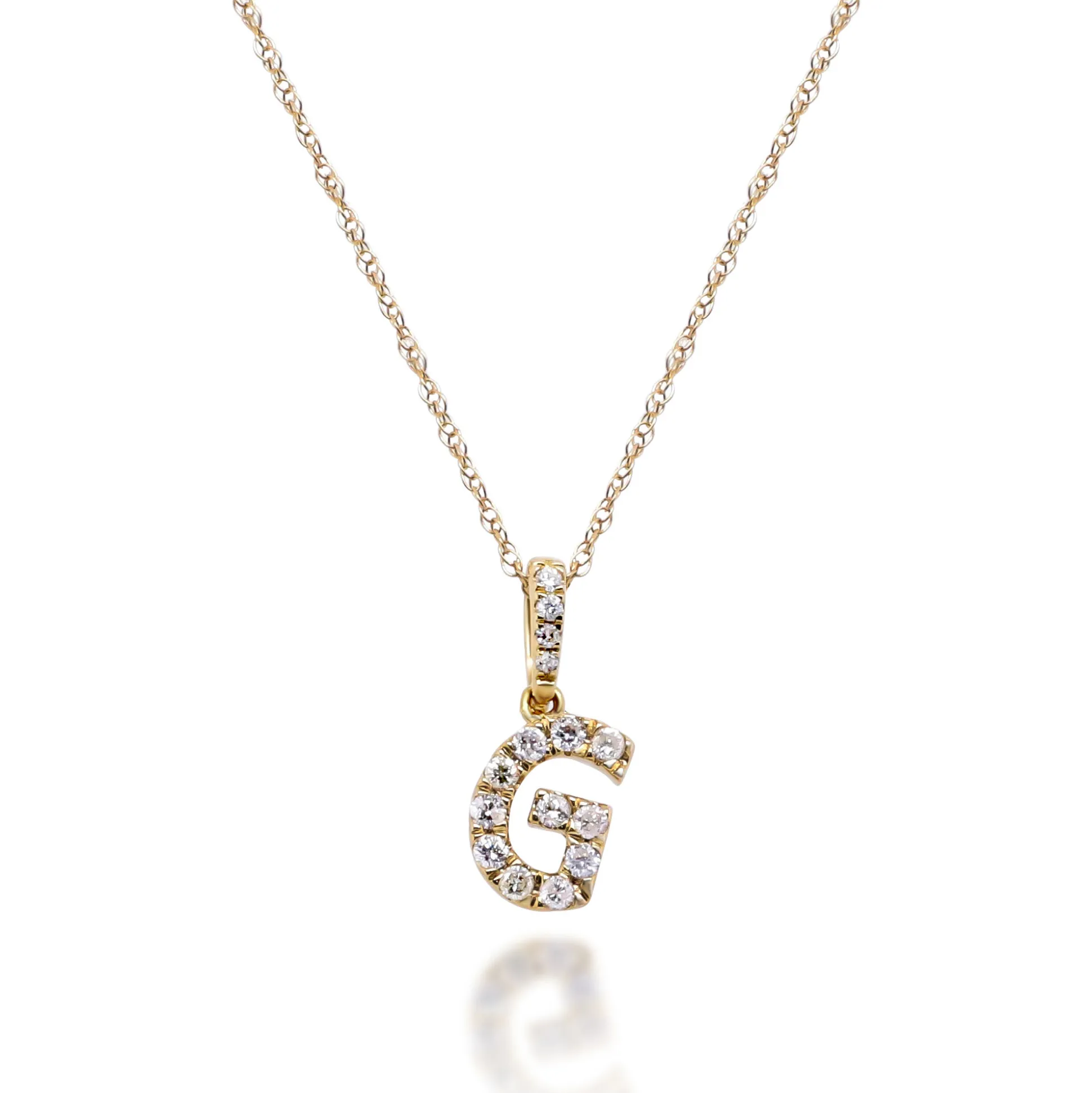 Diamond Initial Pendant In (1/10 Ct. Tw.)