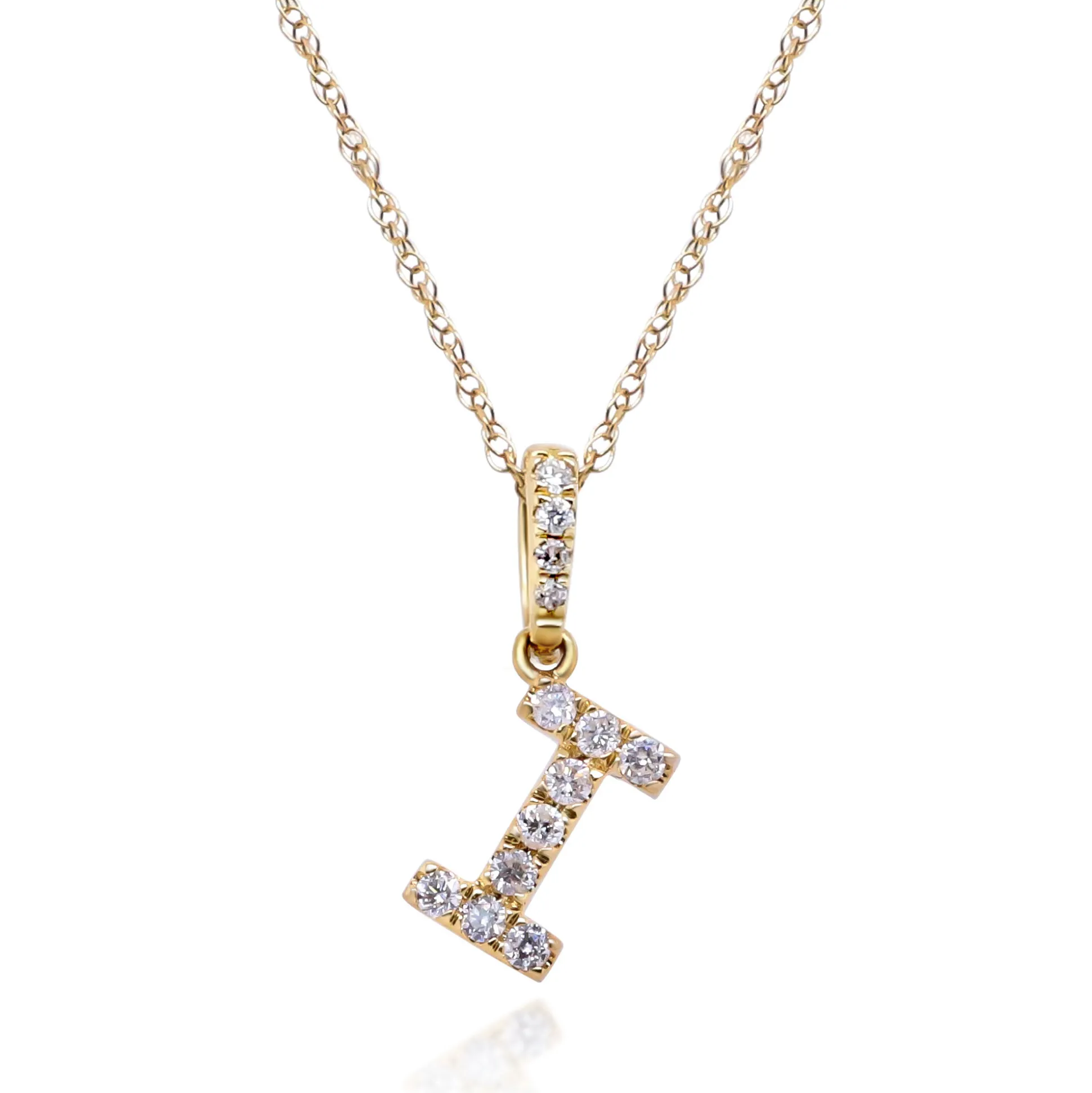 Diamond Initial Pendant In (1/10 Ct. Tw.)