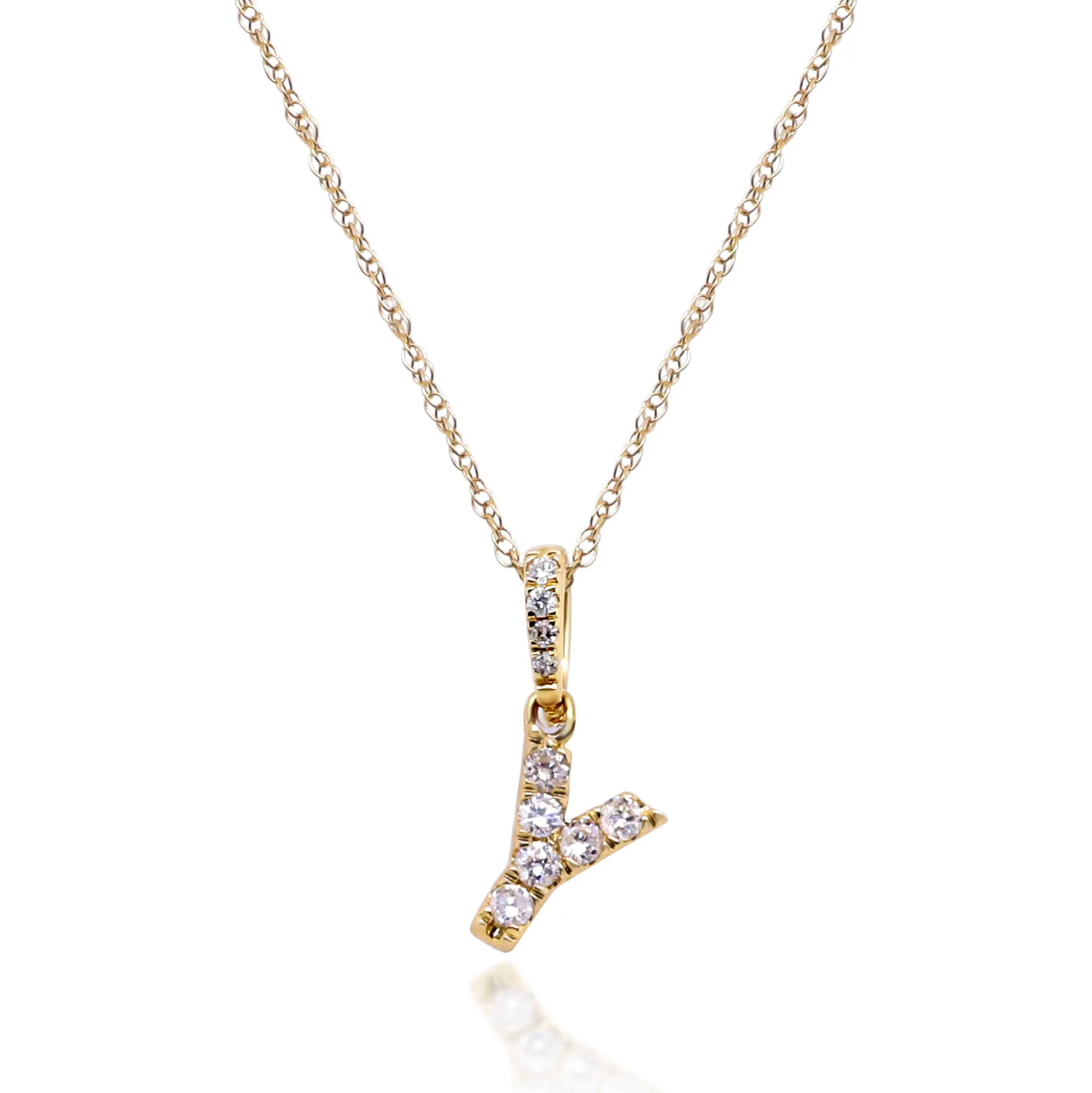 Diamond Initial Pendant In (1/10 Ct. Tw.)