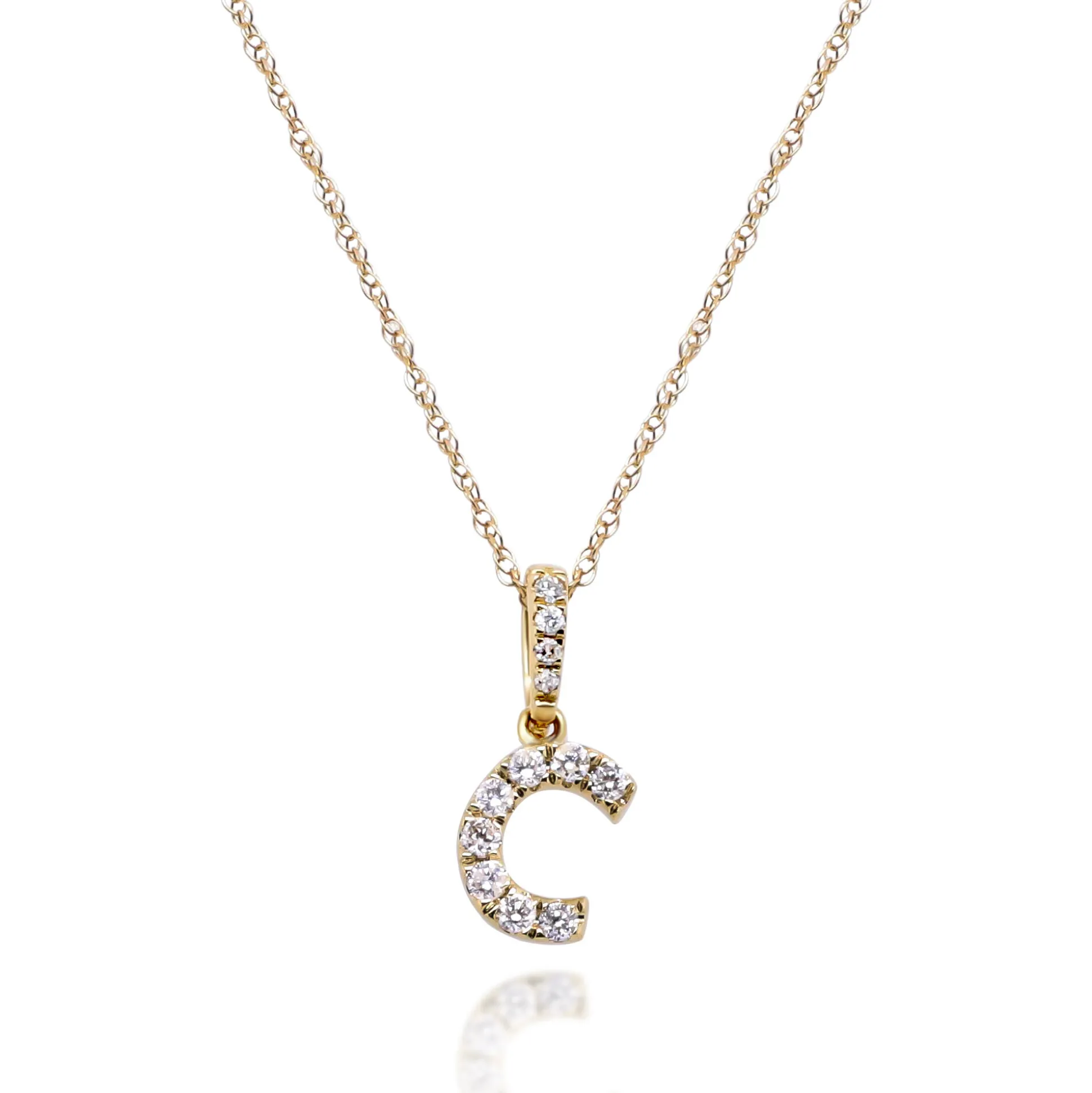 Diamond Initial Pendant In (1/10 Ct. Tw.)