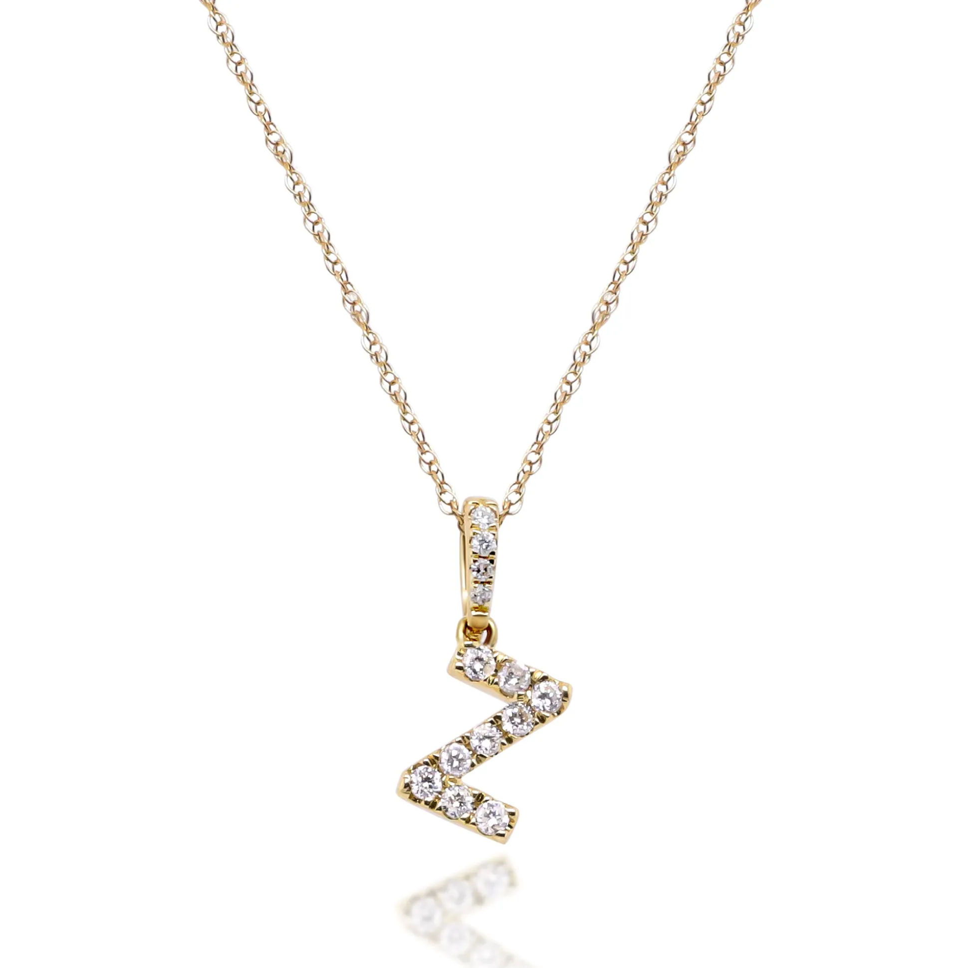 Diamond Initial Pendant In (1/10 Ct. Tw.)
