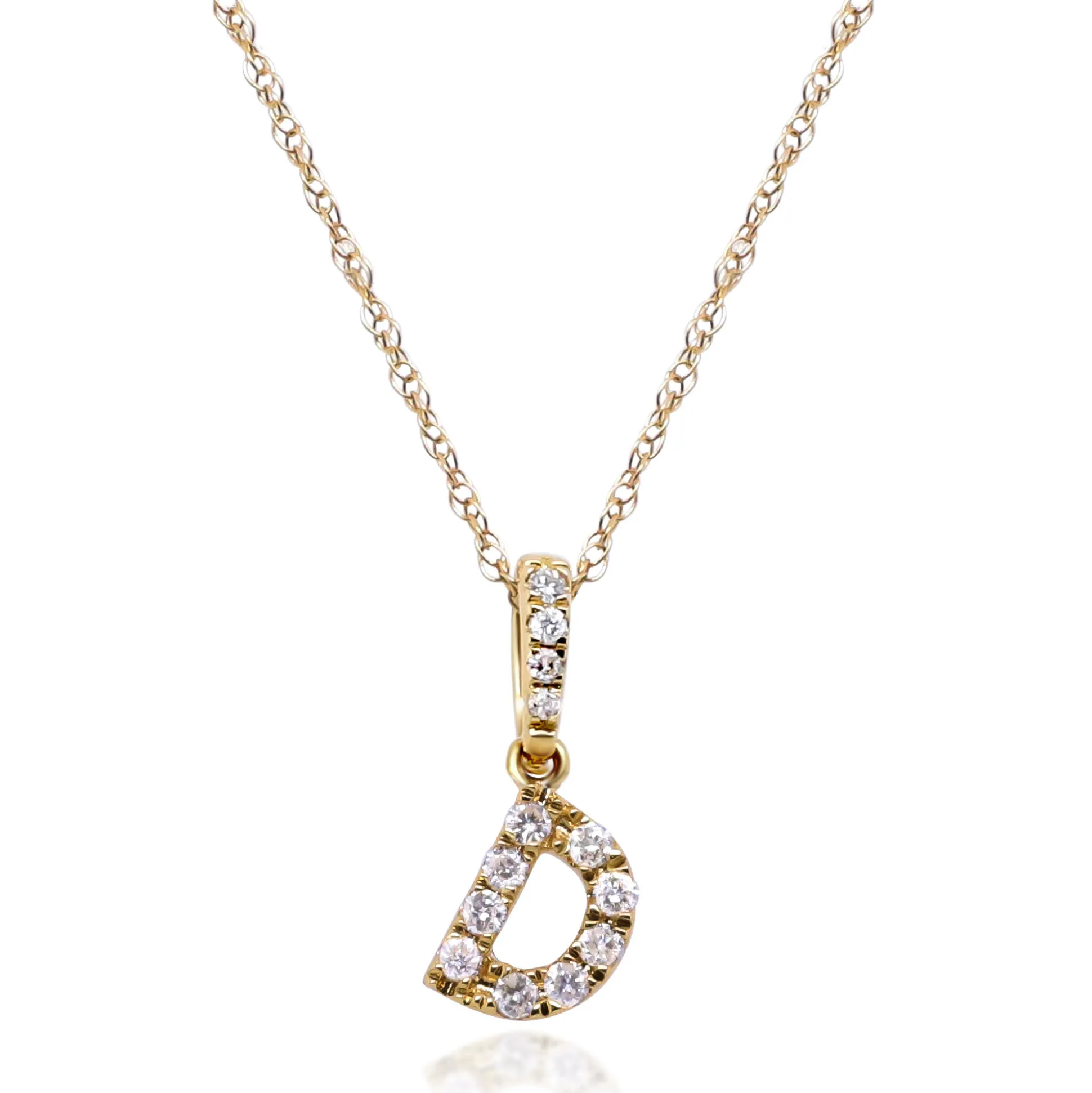 Diamond Initial Pendant In (1/10 Ct. Tw.)