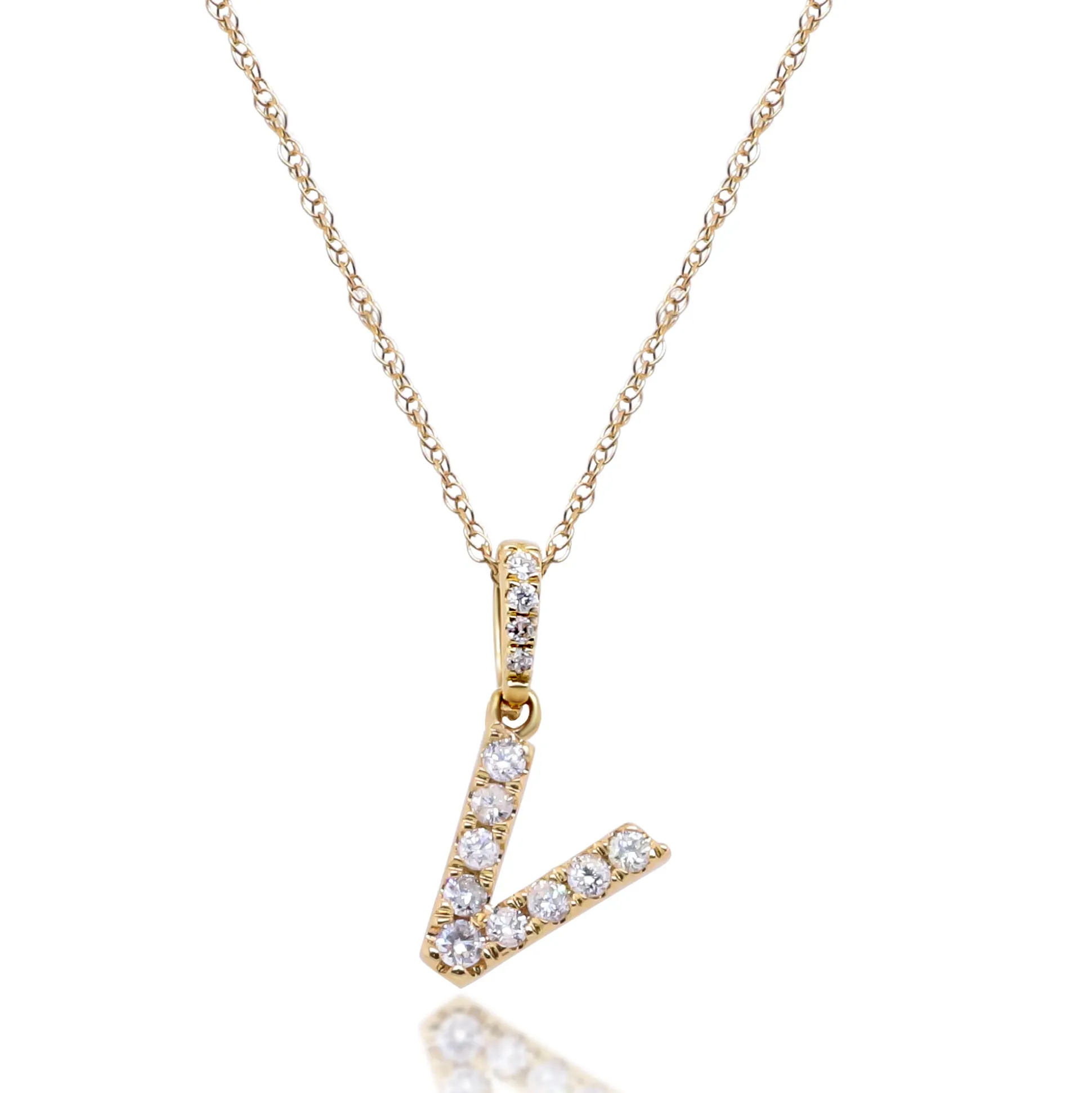 Diamond Initial Pendant In (1/10 Ct. Tw.)