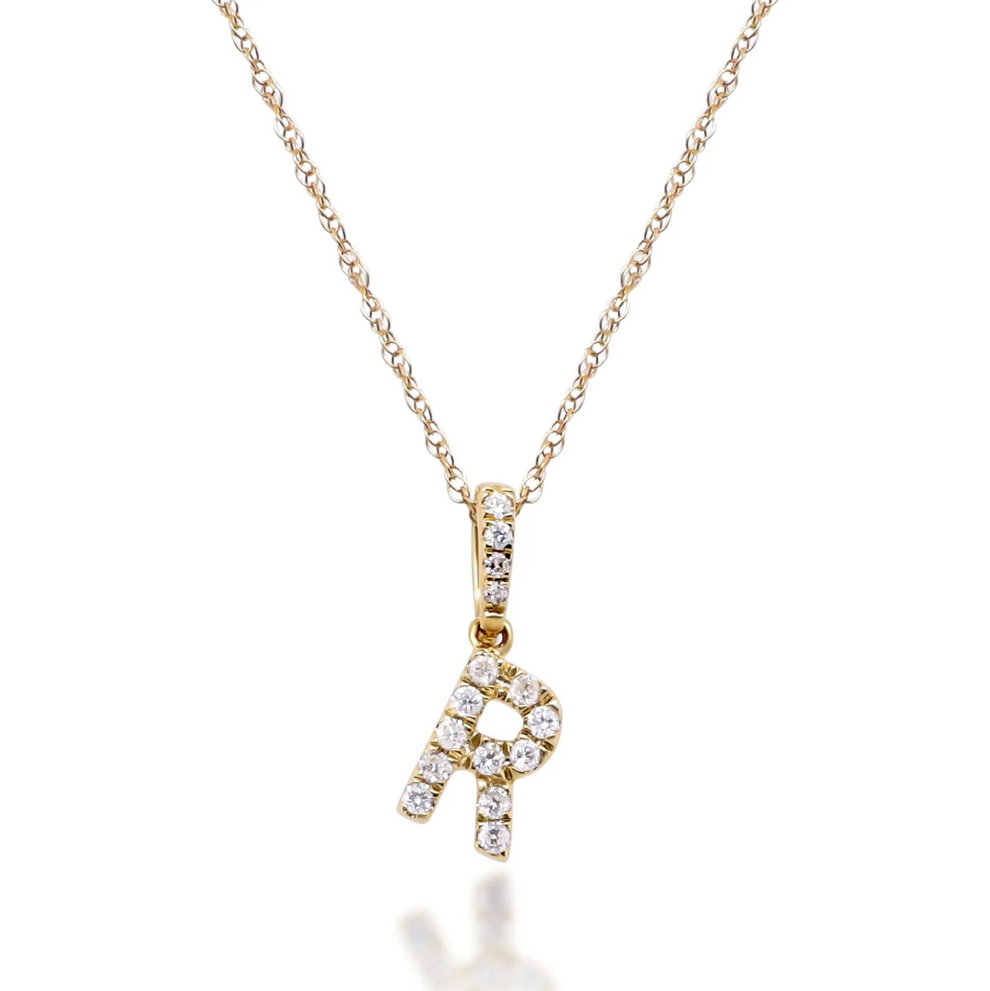Diamond Initial Pendant In (1/10 Ct. Tw.)