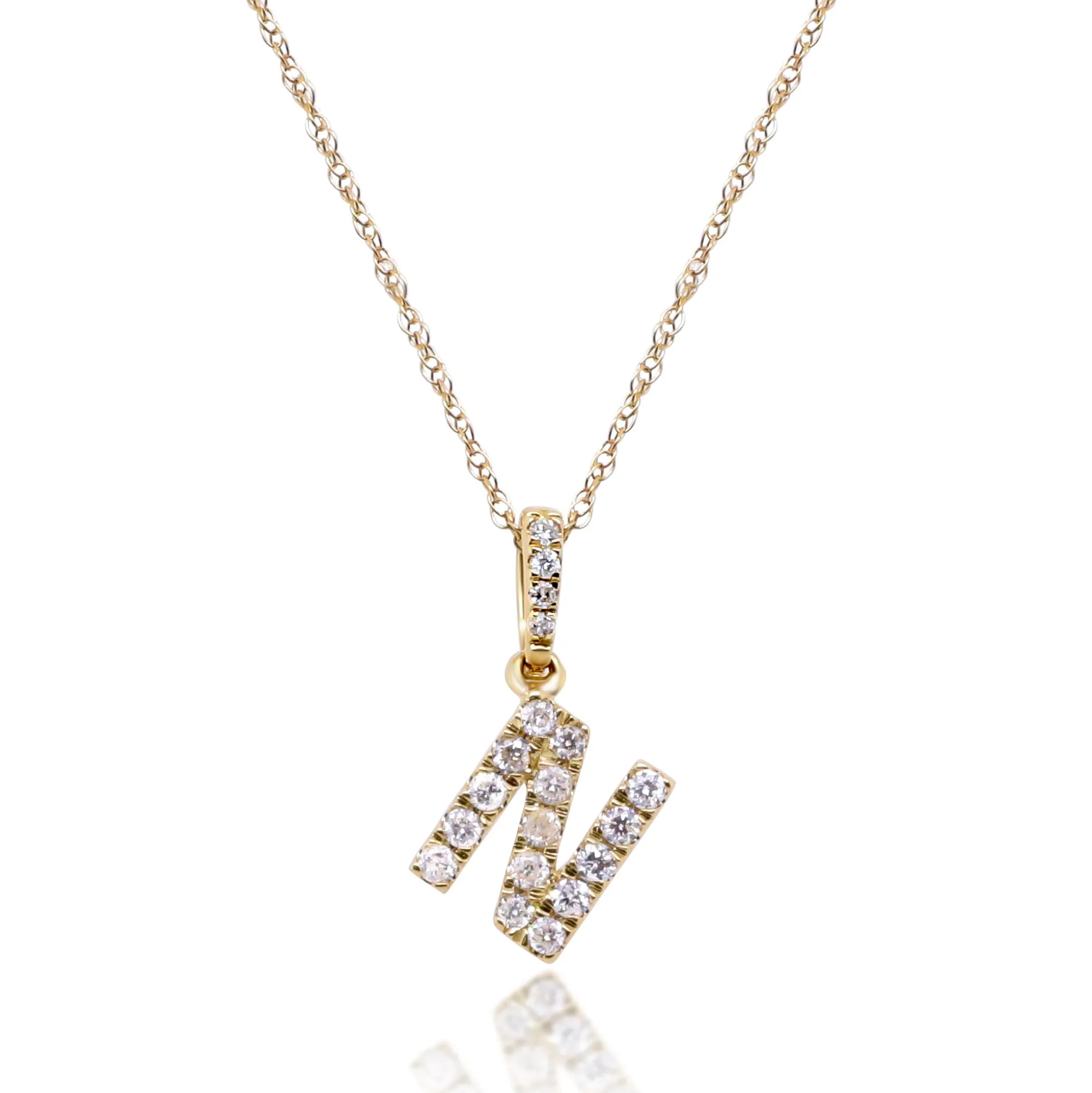 Diamond Initial Pendant In (1/10 Ct. Tw.)