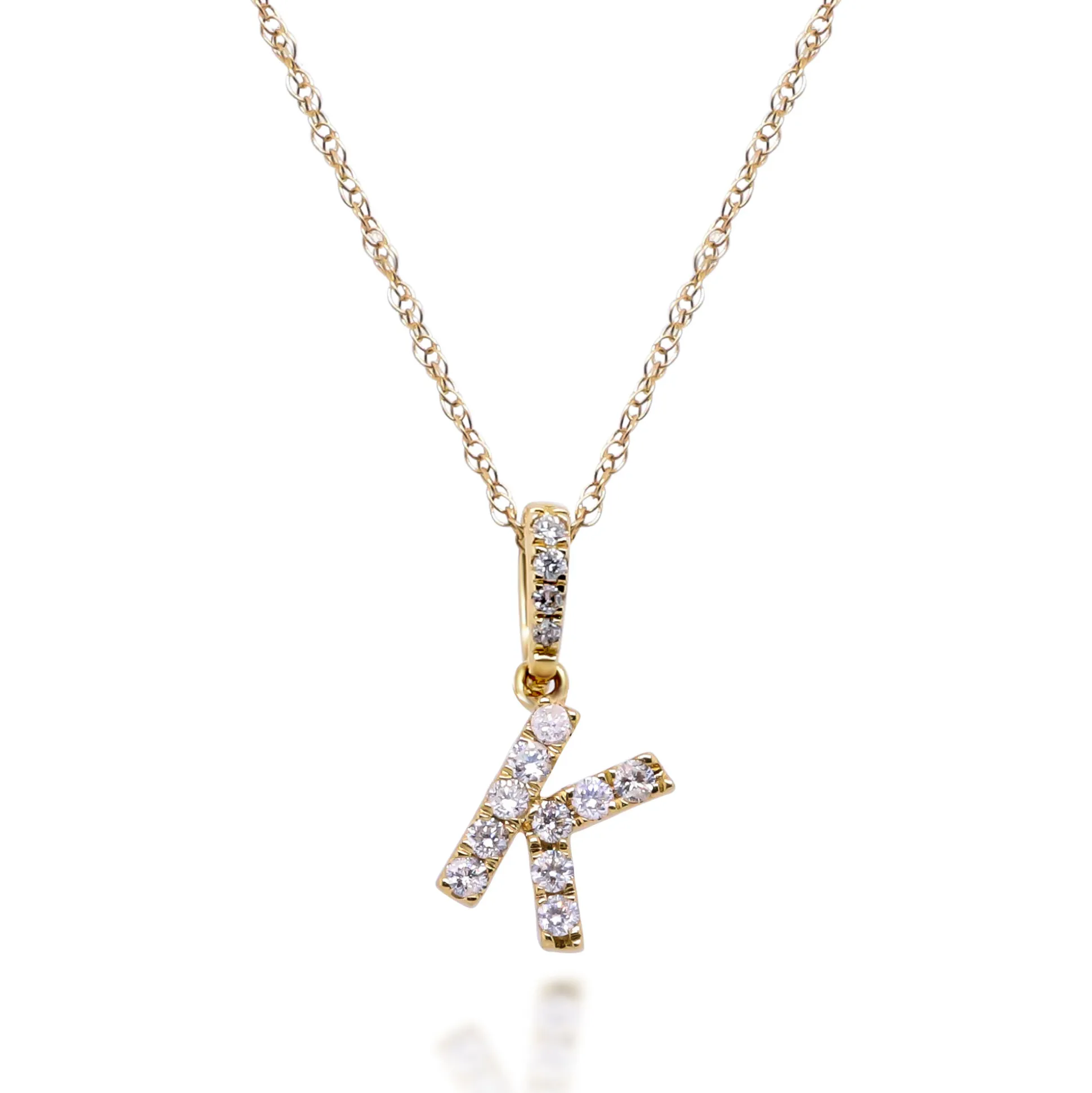 Diamond Initial Pendant In (1/10 Ct. Tw.)