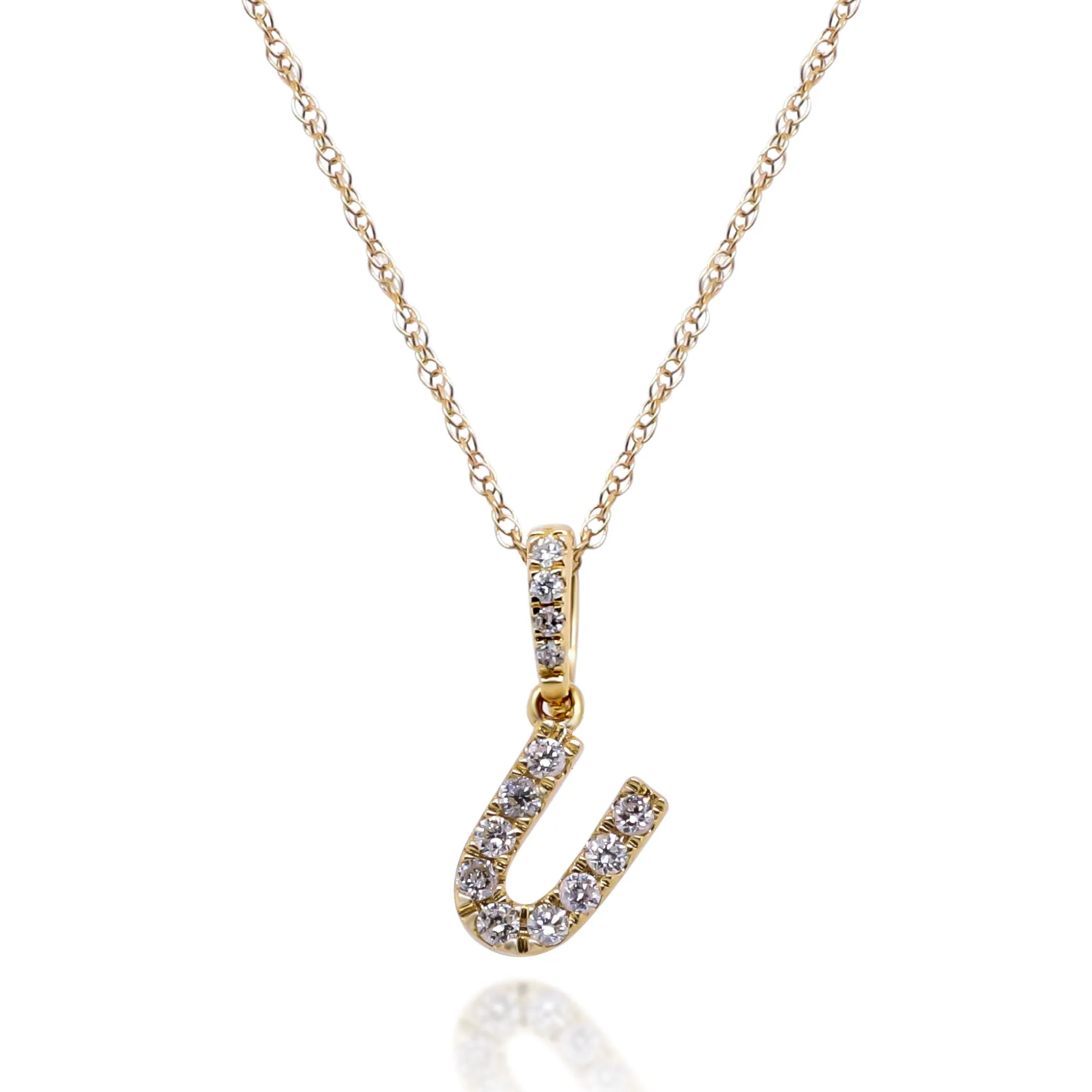Diamond Initial Pendant In (1/10 Ct. Tw.)