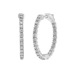 Diamond Inside-Out Hoop Earrings In 14K Gold