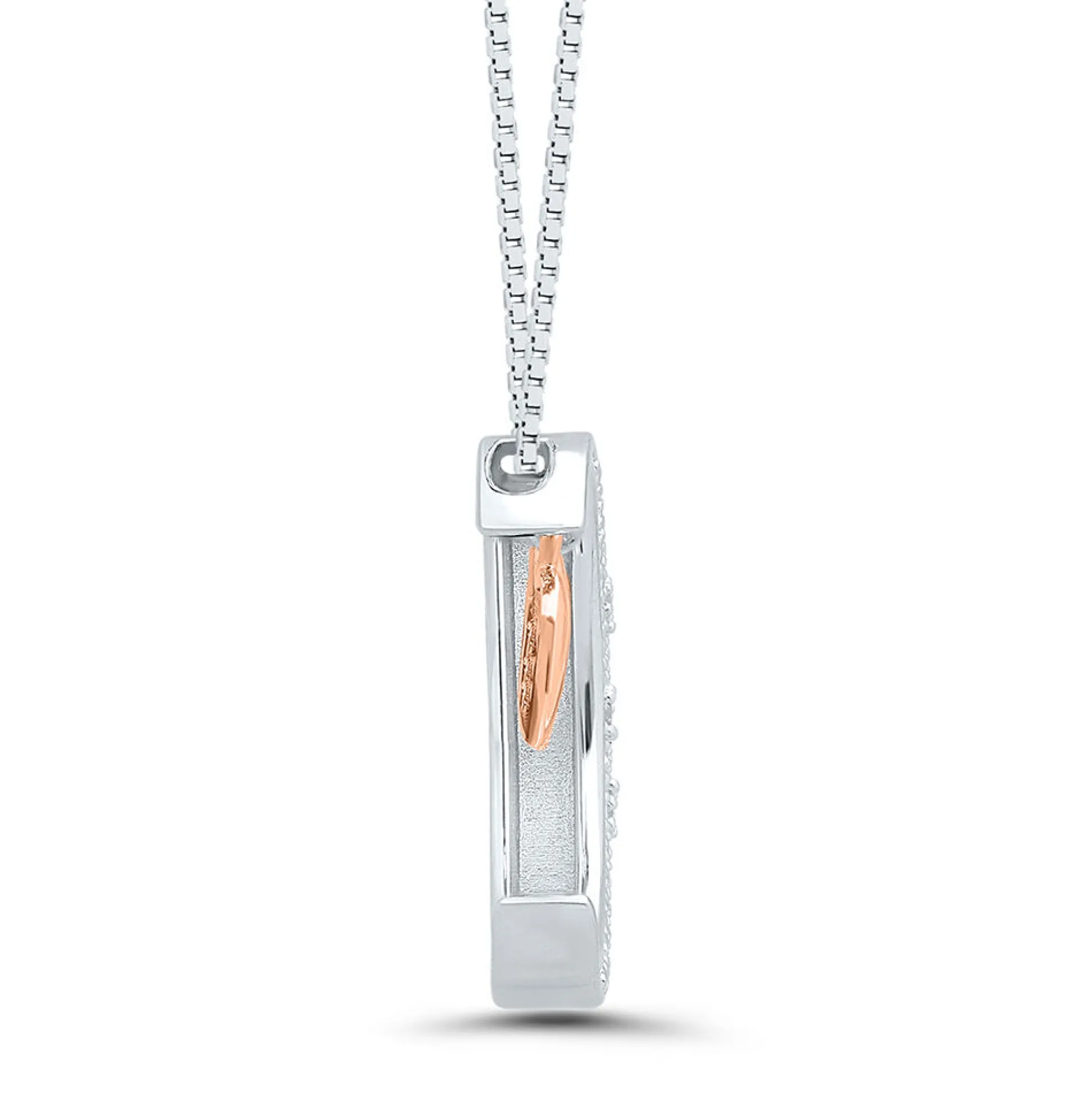 Diamond Moon Pendant In Sterling Silver