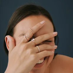 Diamond Multi-Heart Ring In 14K Yellow Gold (1/10 Ct. Tw.)