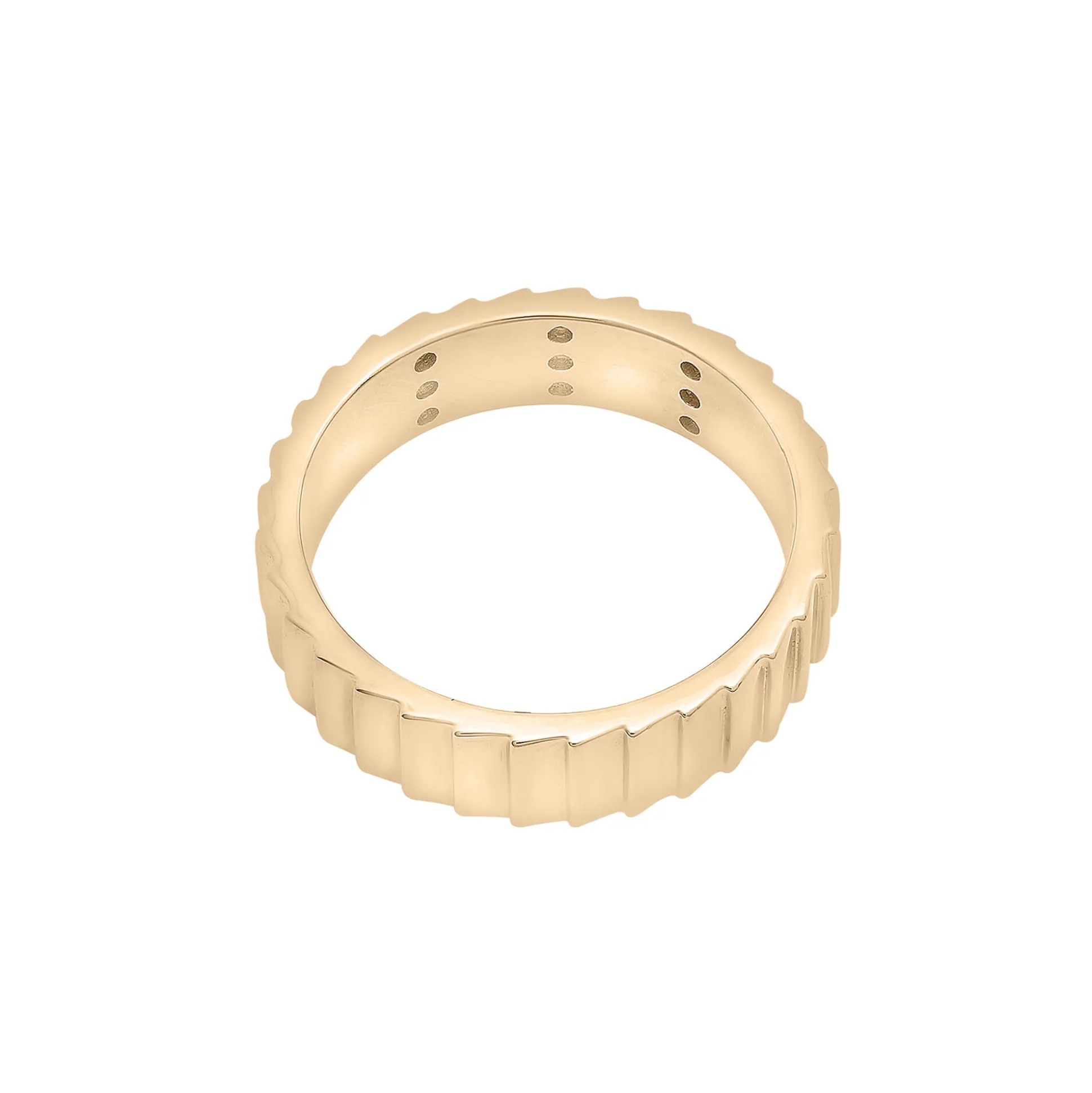 Diamond Multi-Row Ribbed Ring In Vermeil (1/7 Ct. Tw.)