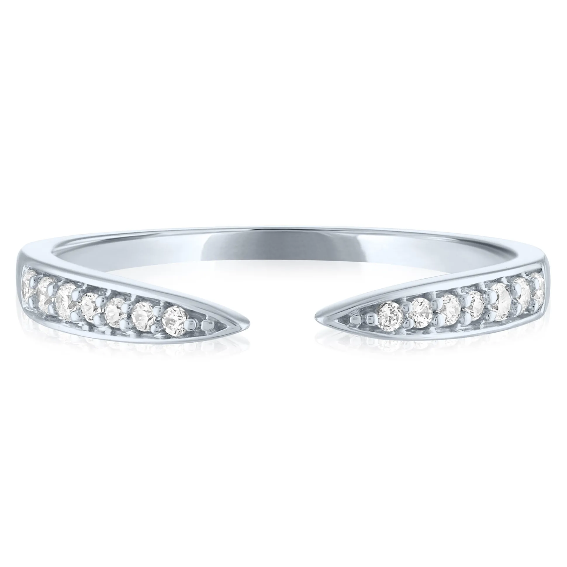 Diamond Open Stacking Band In 10K White Gold (1/10 Ct. Tw.)