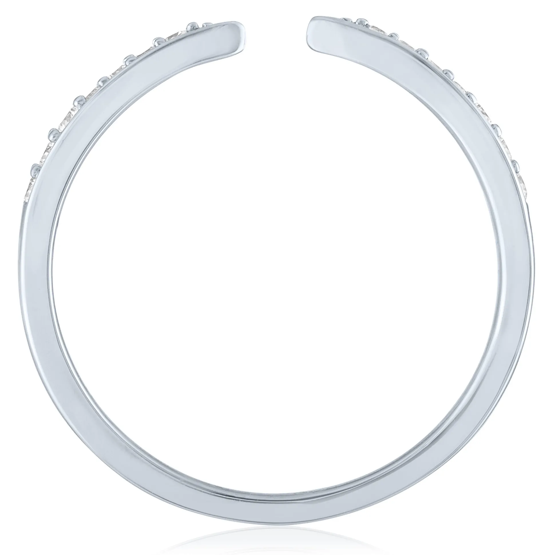 Diamond Open Stacking Band In 10K White Gold (1/10 Ct. Tw.)