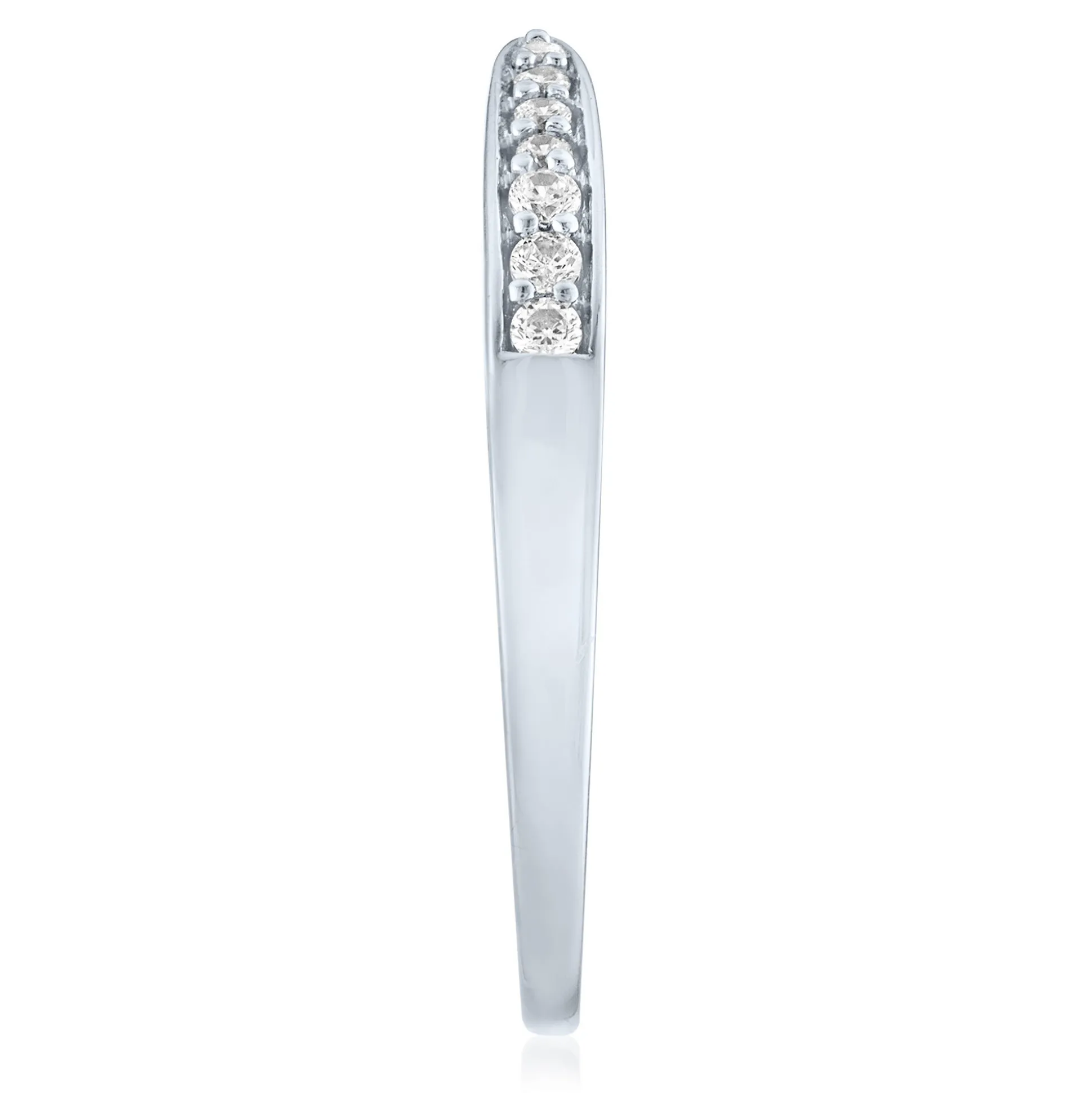 Diamond Open Stacking Band In 10K White Gold (1/10 Ct. Tw.)
