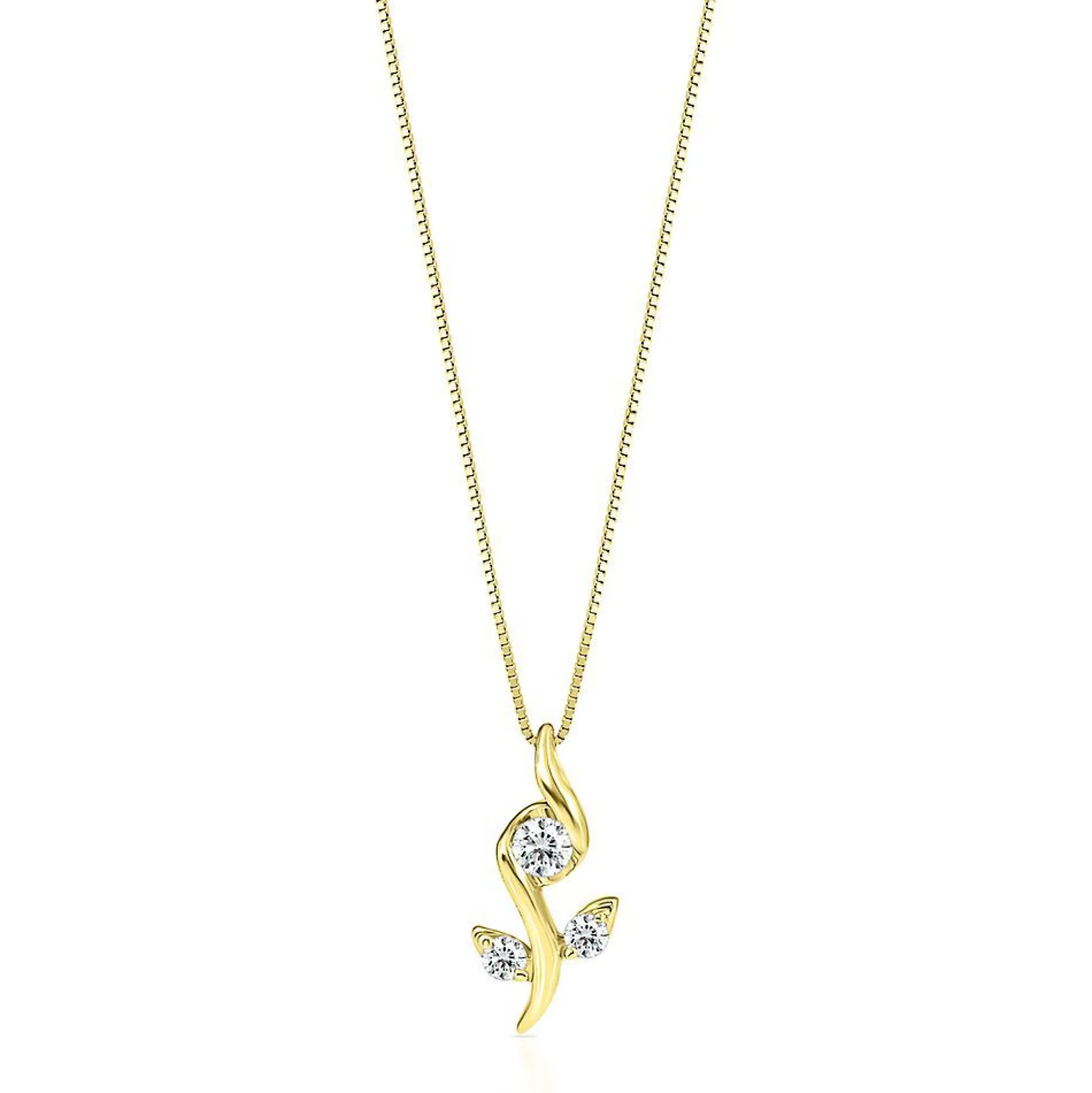 Diamond Rose Pendant In 10K Yellow Gold (1/8 Ct. Tw.)