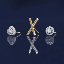 Diamond Round Halo Stud Earrings In 14K Yellow Gold (1/4 Ct. Tw.)