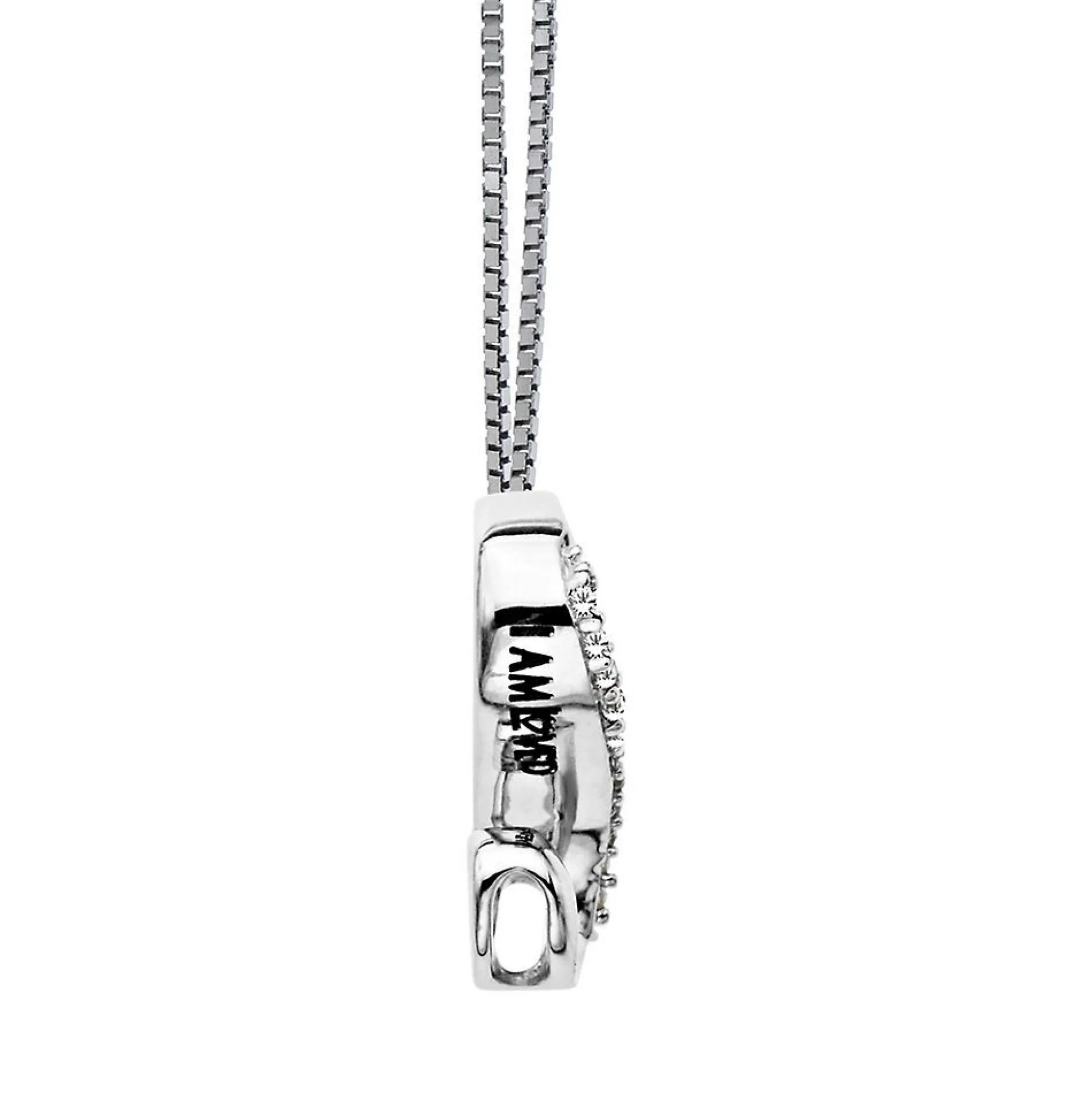 Diamond S Initial Pendant In Sterling Silver & 14K Rose Gold