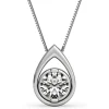 Diamond Teardrop Pendant In 14K White Gold (1/10 Ct. Tw.)