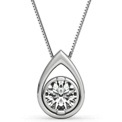 Diamond Teardrop Pendant In 14K White Gold (1/10 Ct. Tw.)