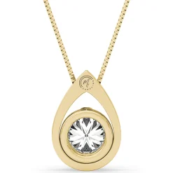 Diamond Teardrop Pendant In 14K White Gold (1/10 Ct. Tw.)