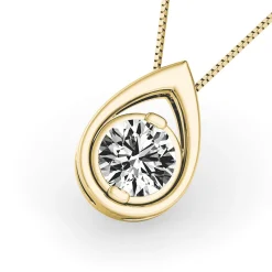 Diamond Teardrop Pendant In 14K White Gold (1/10 Ct. Tw.)