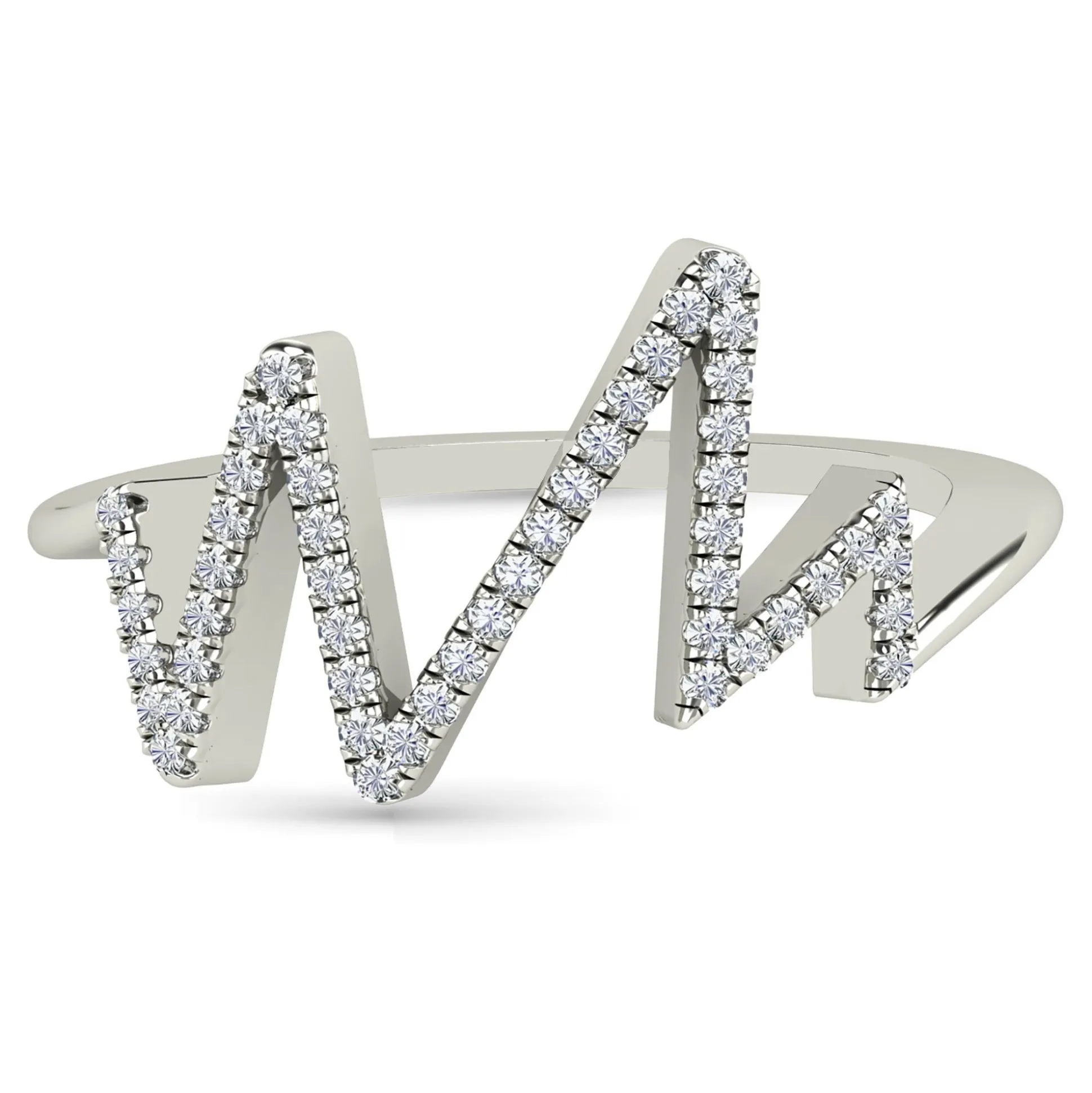 Diamond Zig-Zag Ring In 14K Gold (1/7 Ct. Tw.)