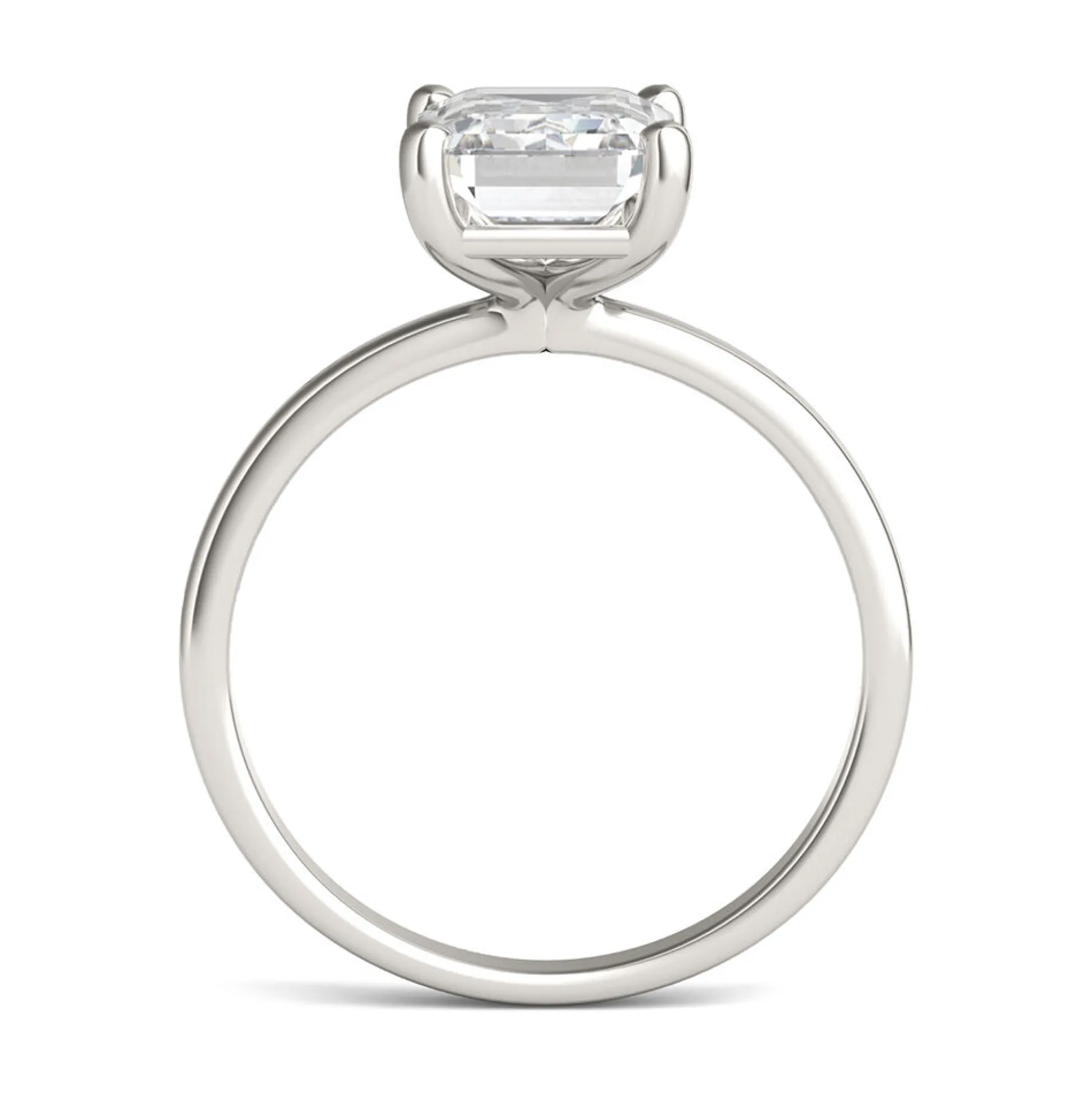 Emerald-Cut Moissanite Ring In 14K White Gold (2 1/2 Ct.)