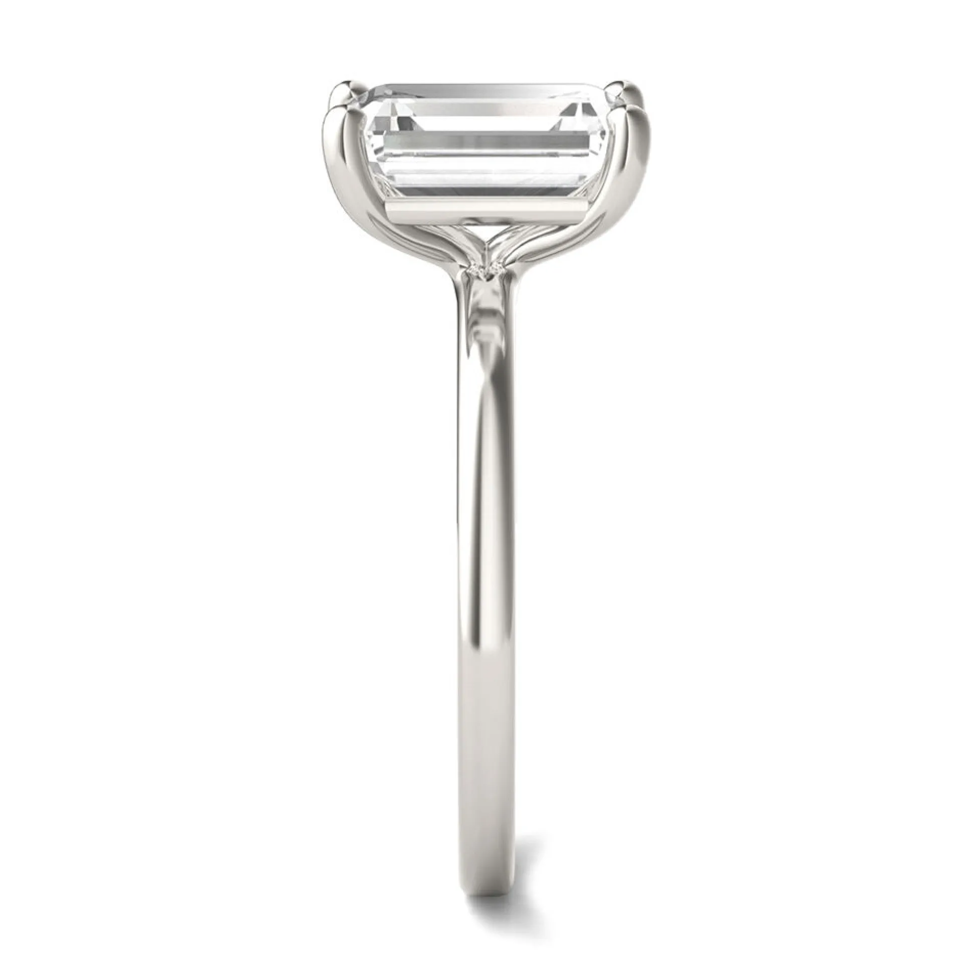 Emerald-Cut Moissanite Ring In 14K White Gold (2 1/2 Ct.)