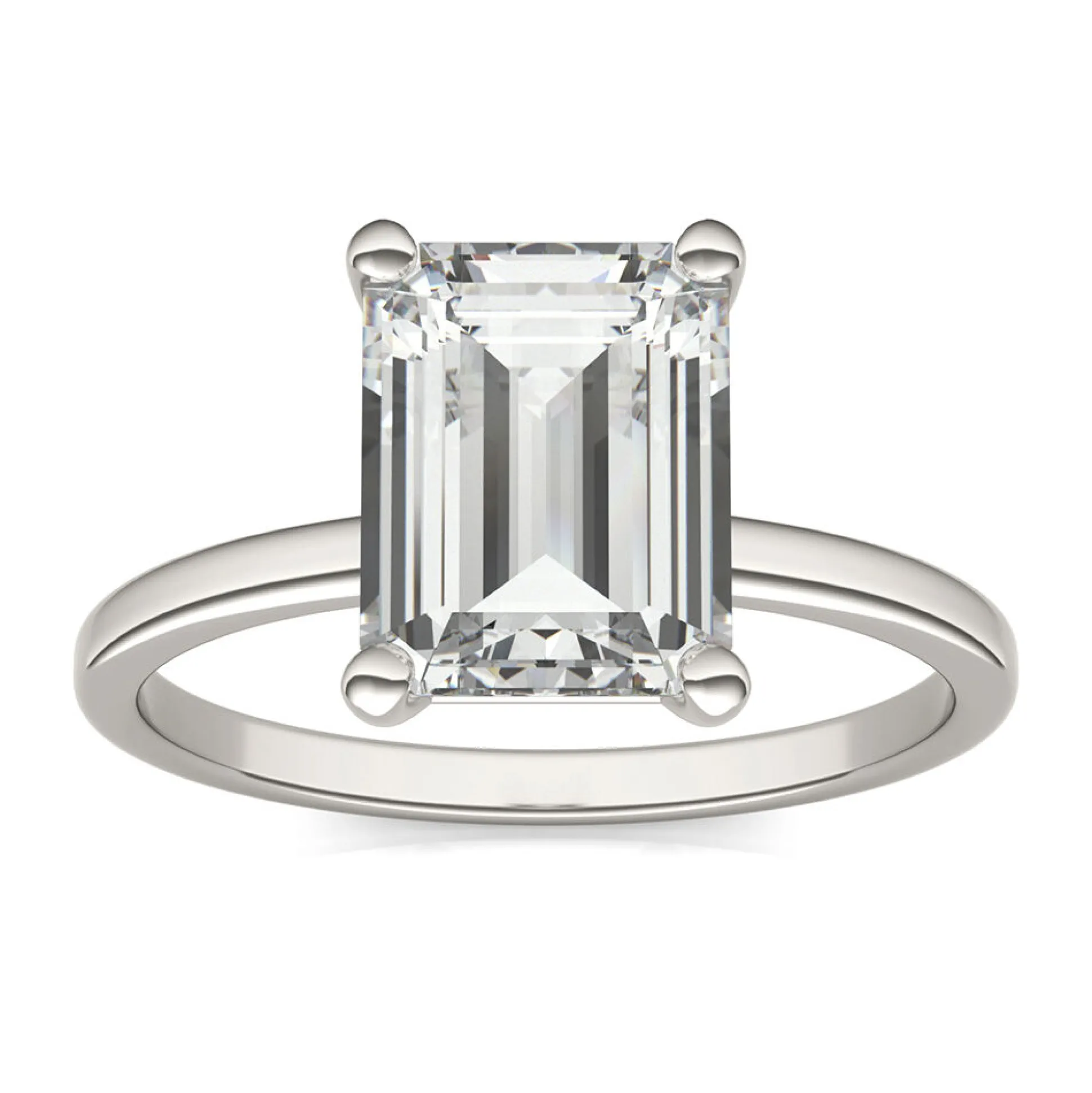 Emerald-Cut Moissanite Ring In 14K White Gold (2 1/2 Ct.)