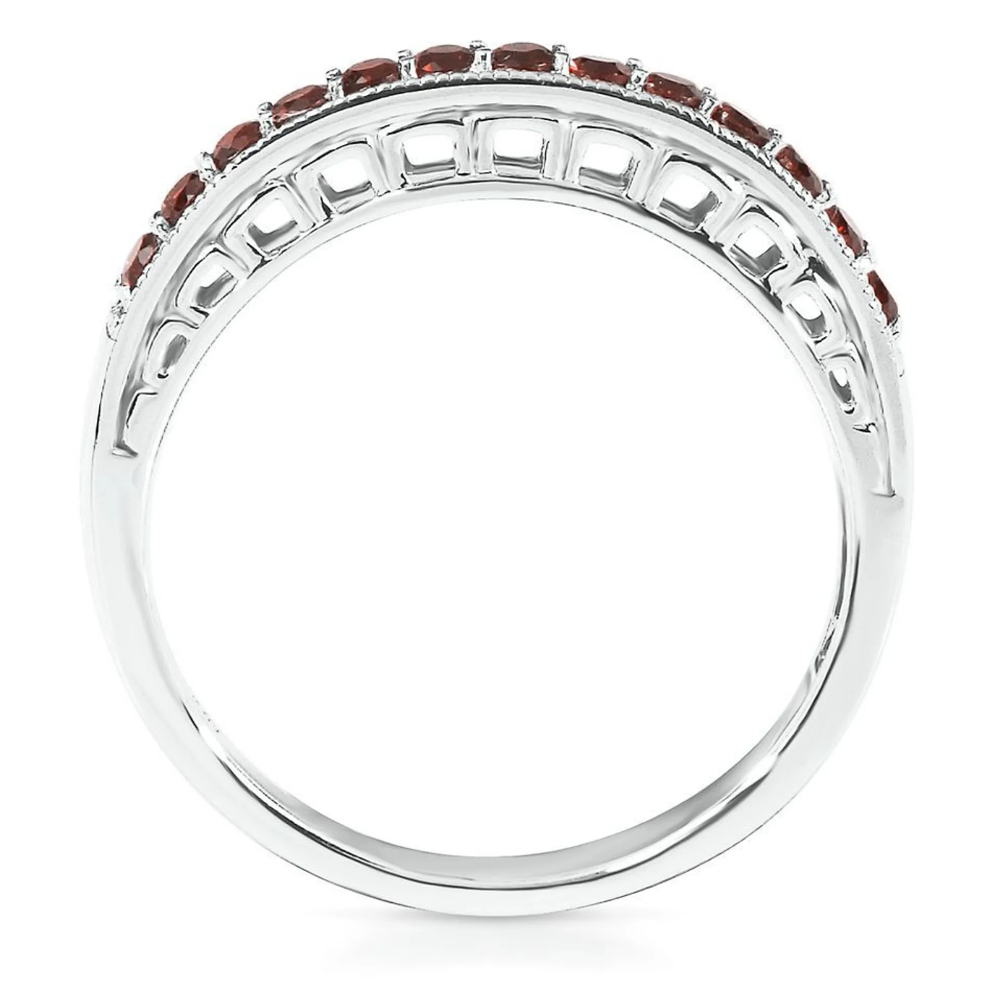 Garnet Stackable Ring In Sterling Silver