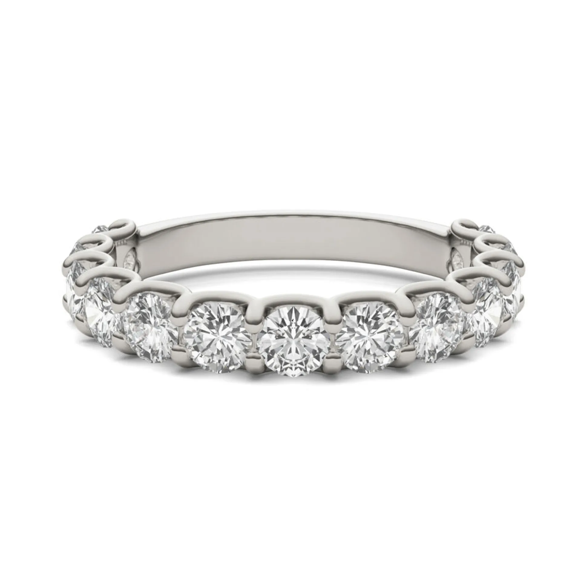 Lab Created Moissanite Band In 14K White Gold