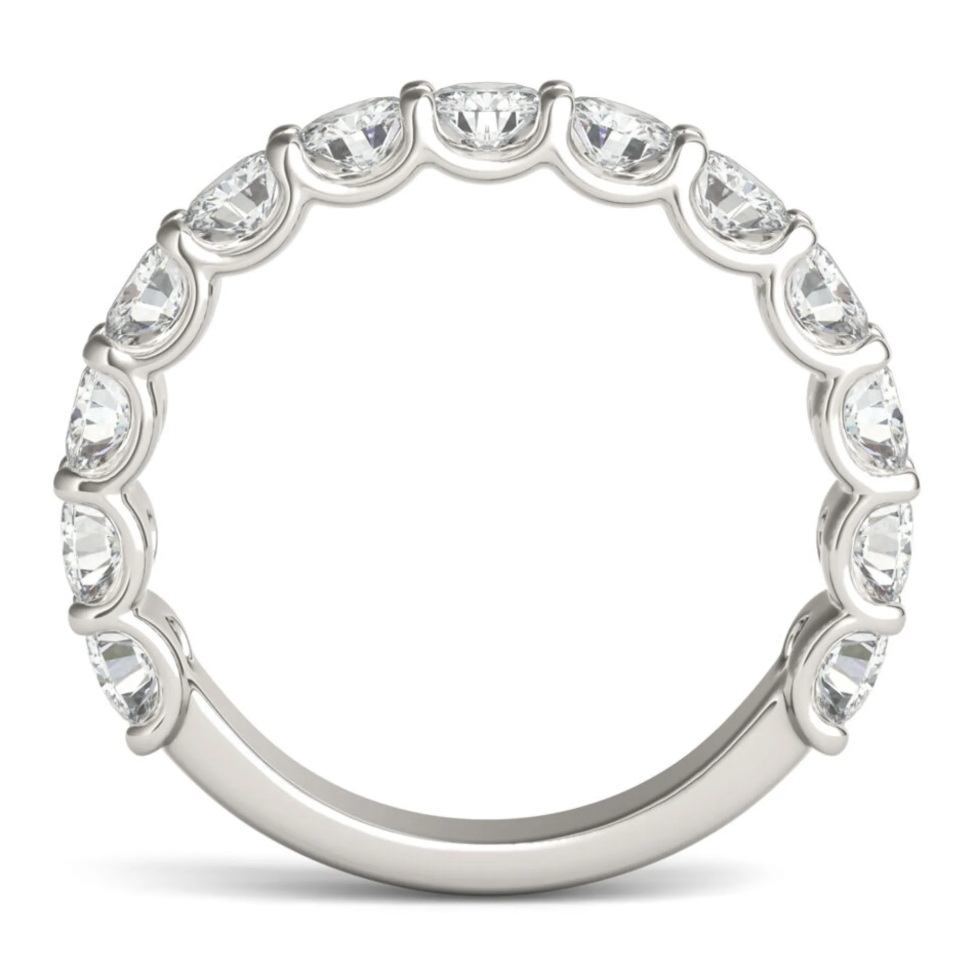 Lab Created Moissanite Band In 14K White Gold