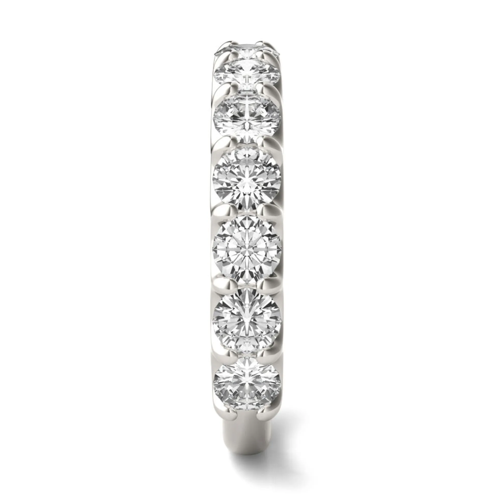 Lab Created Moissanite Band In 14K White Gold