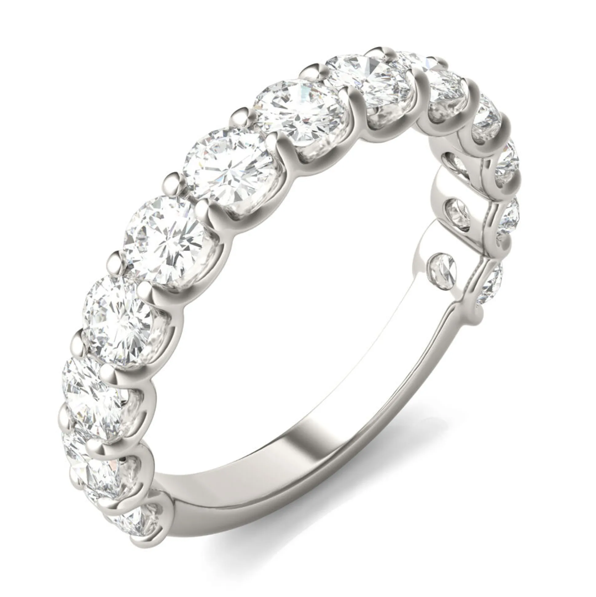 Lab Created Moissanite Band In 14K White Gold
