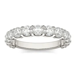 Lab Created Moissanite Band In 14K White Gold