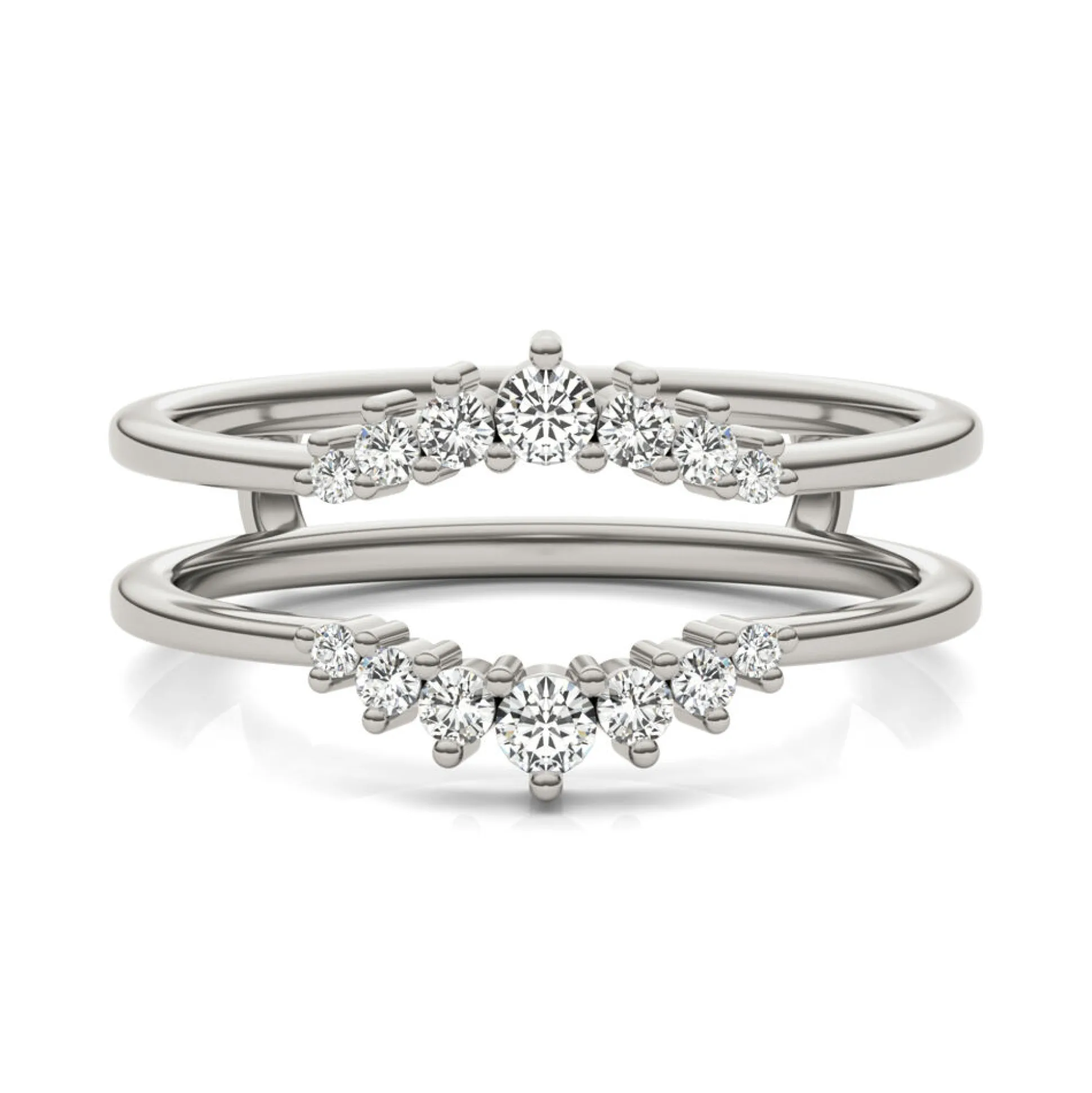 Lab Created Moissanite Ring Enhancer In 14K White Gold