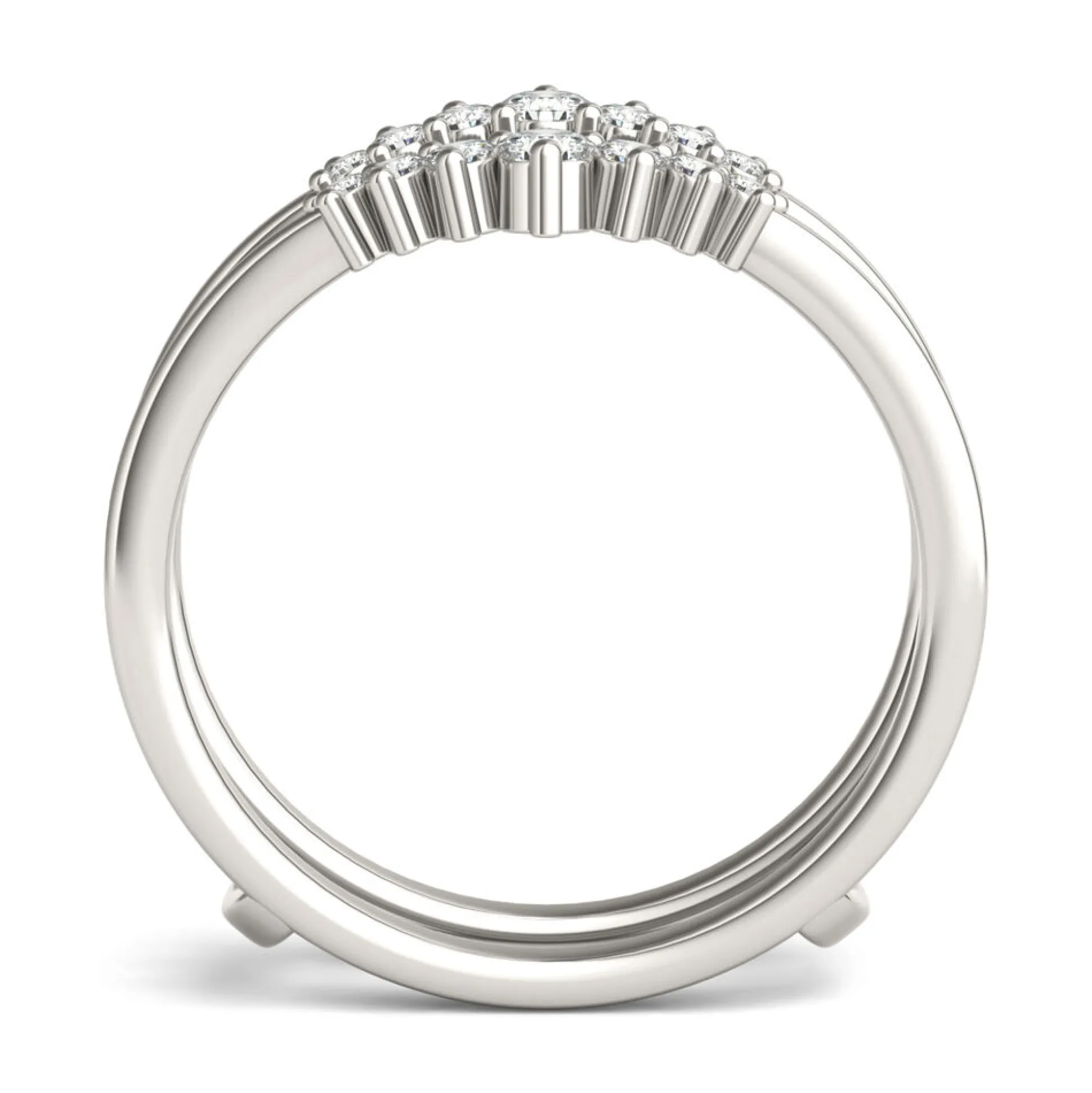Lab Created Moissanite Ring Enhancer In 14K White Gold