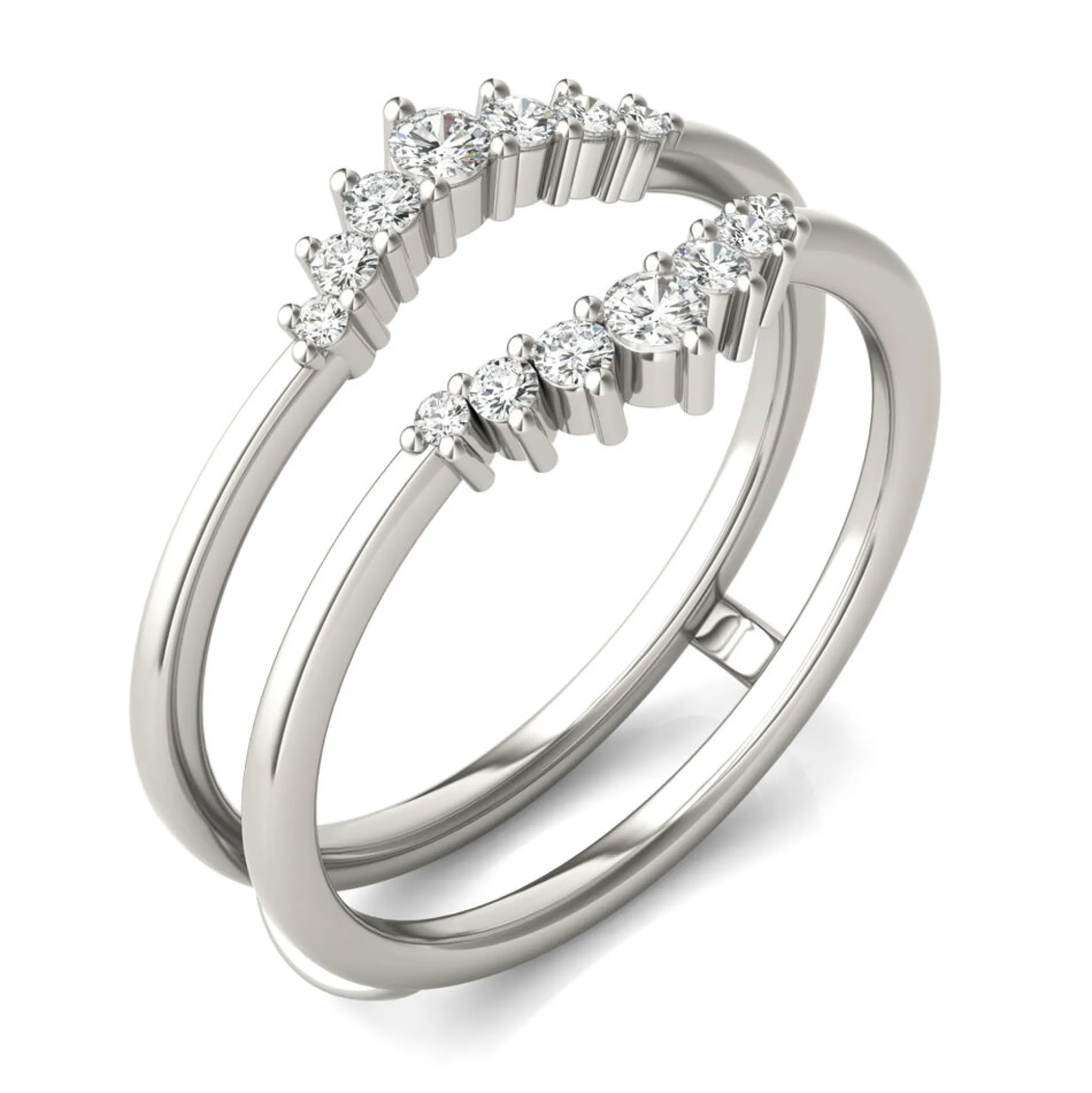 Lab Created Moissanite Ring Enhancer In 14K White Gold