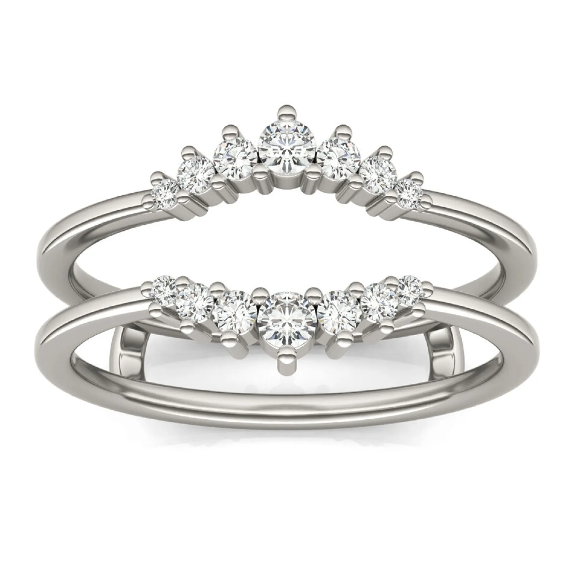 Lab Created Moissanite Ring Enhancer In 14K White Gold