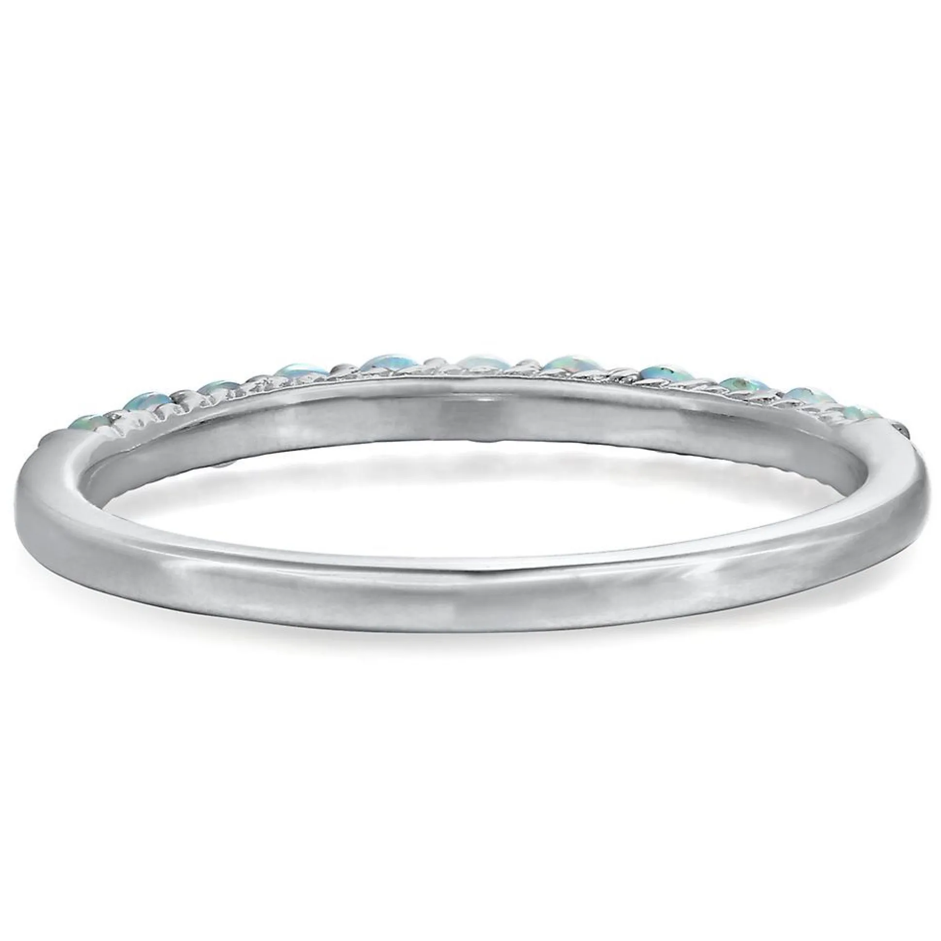 Lab Created Opal Stack Ring In Sterling Silver