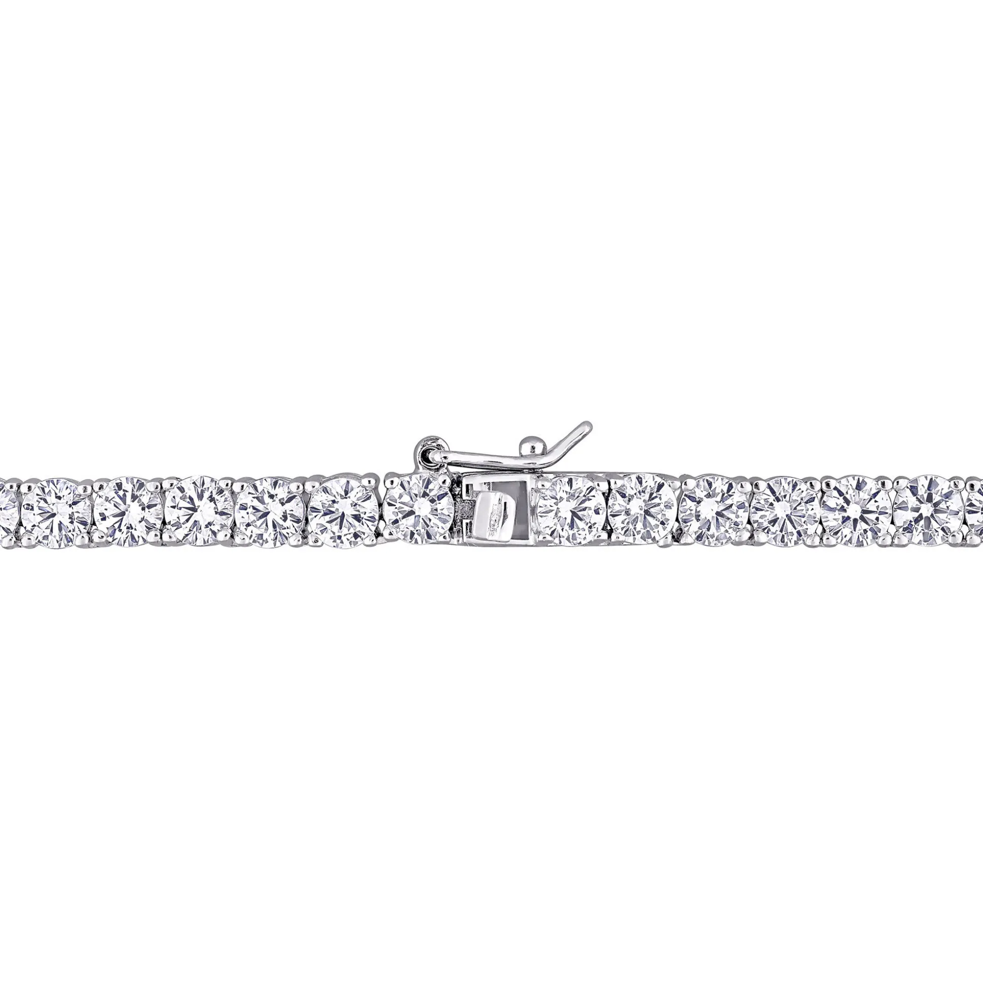 Lab Created White Sapphire Tennis Necklace In Sterling Silver