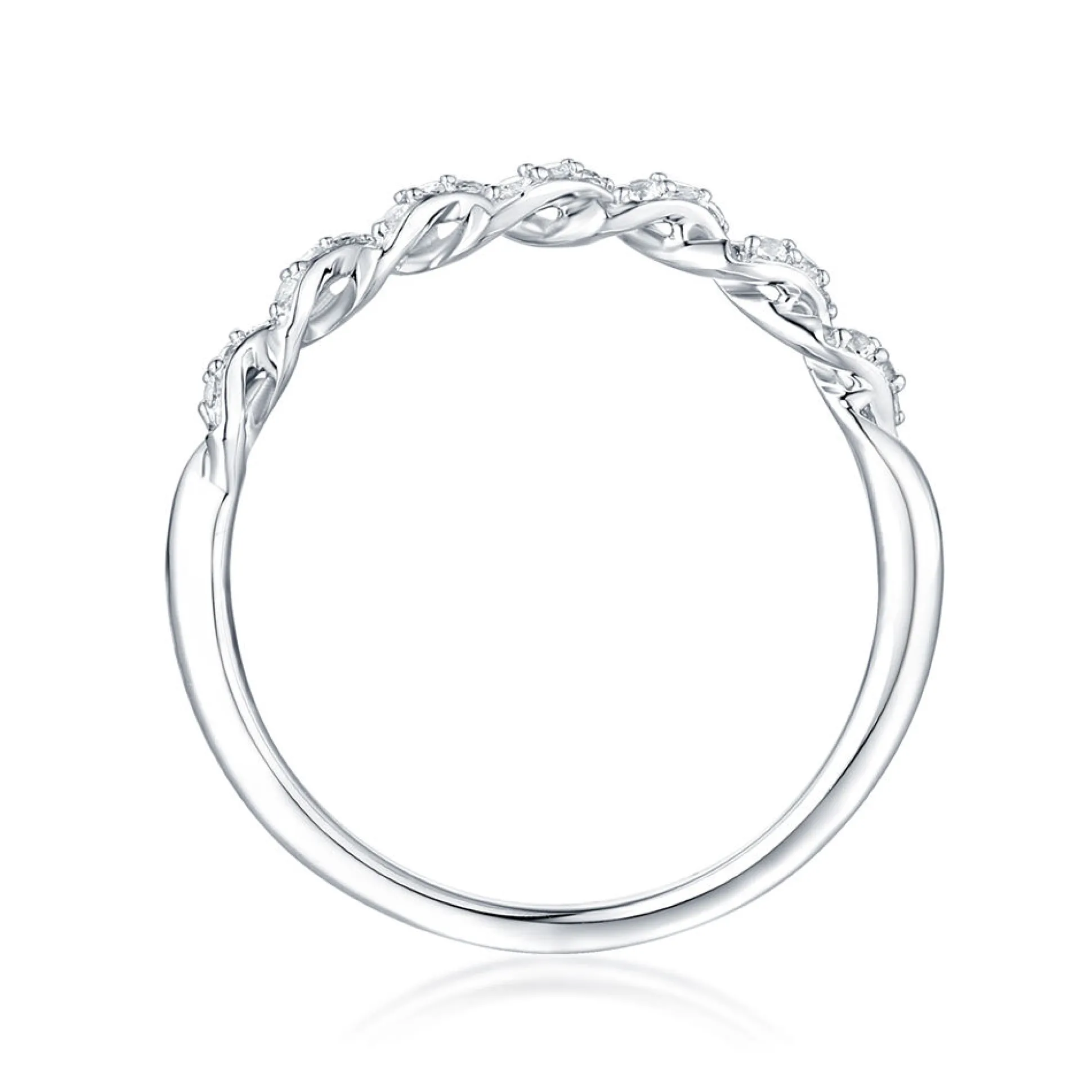 Lab Created White Sapphire Twist Ring In Sterling Silver