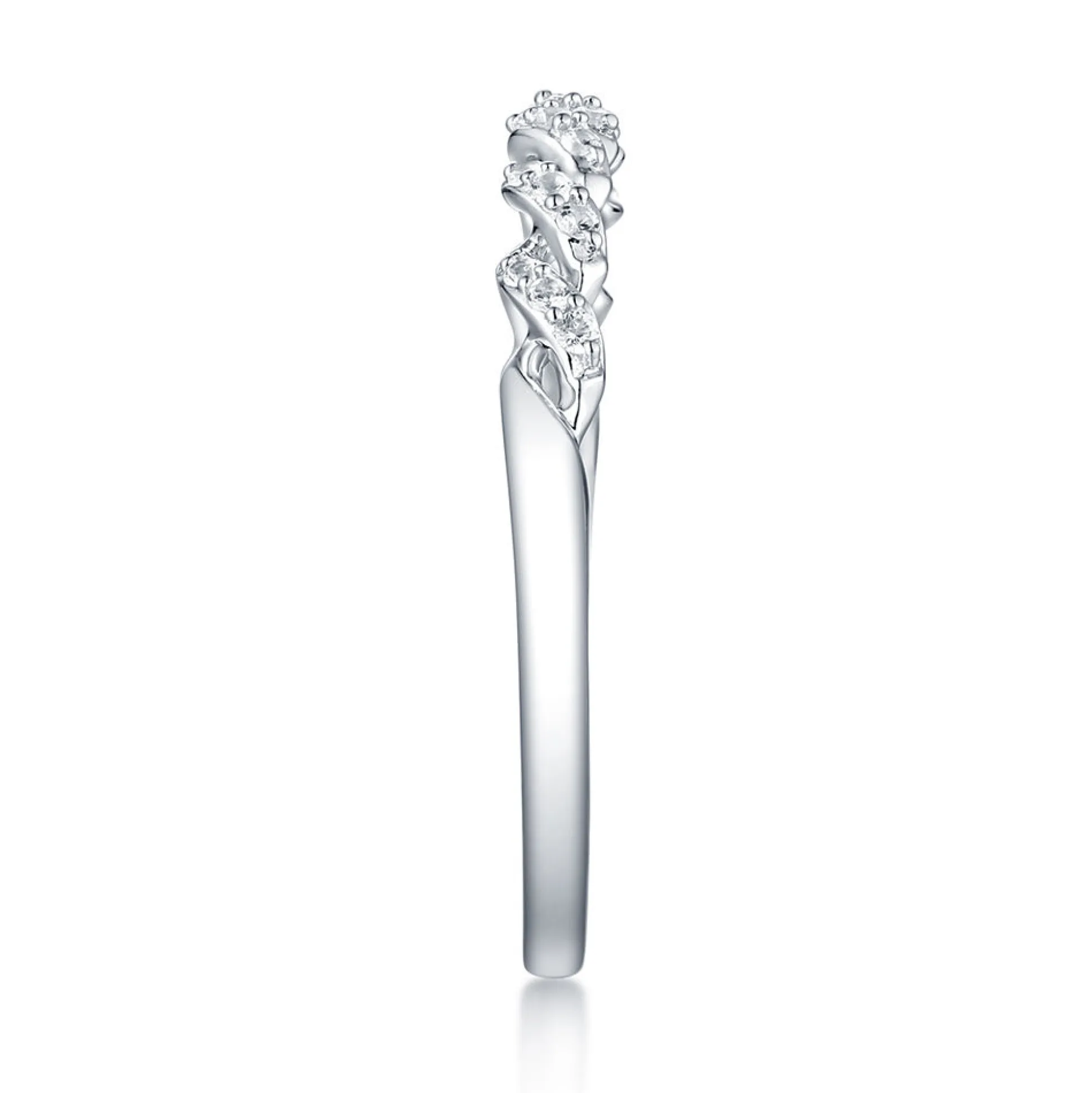 Lab Created White Sapphire Twist Ring In Sterling Silver