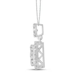 Lab Grown Diamond Cluster Pendant In 14K White Gold (1 Ct. Tw.)