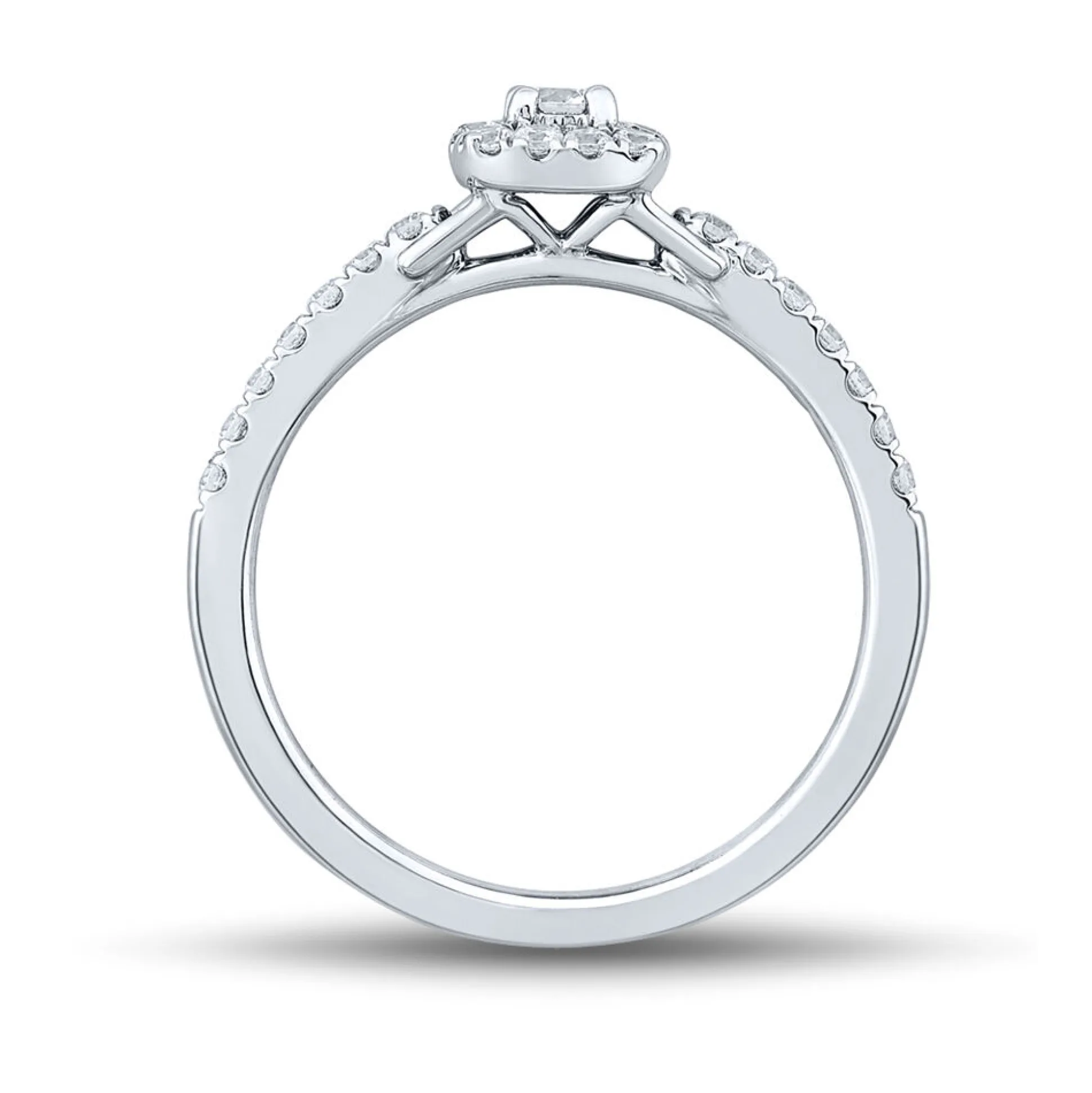 Lab Grown Diamond Cushion Cut Promise Ring In 14K White Gold (1/3 Ct. Tw.)