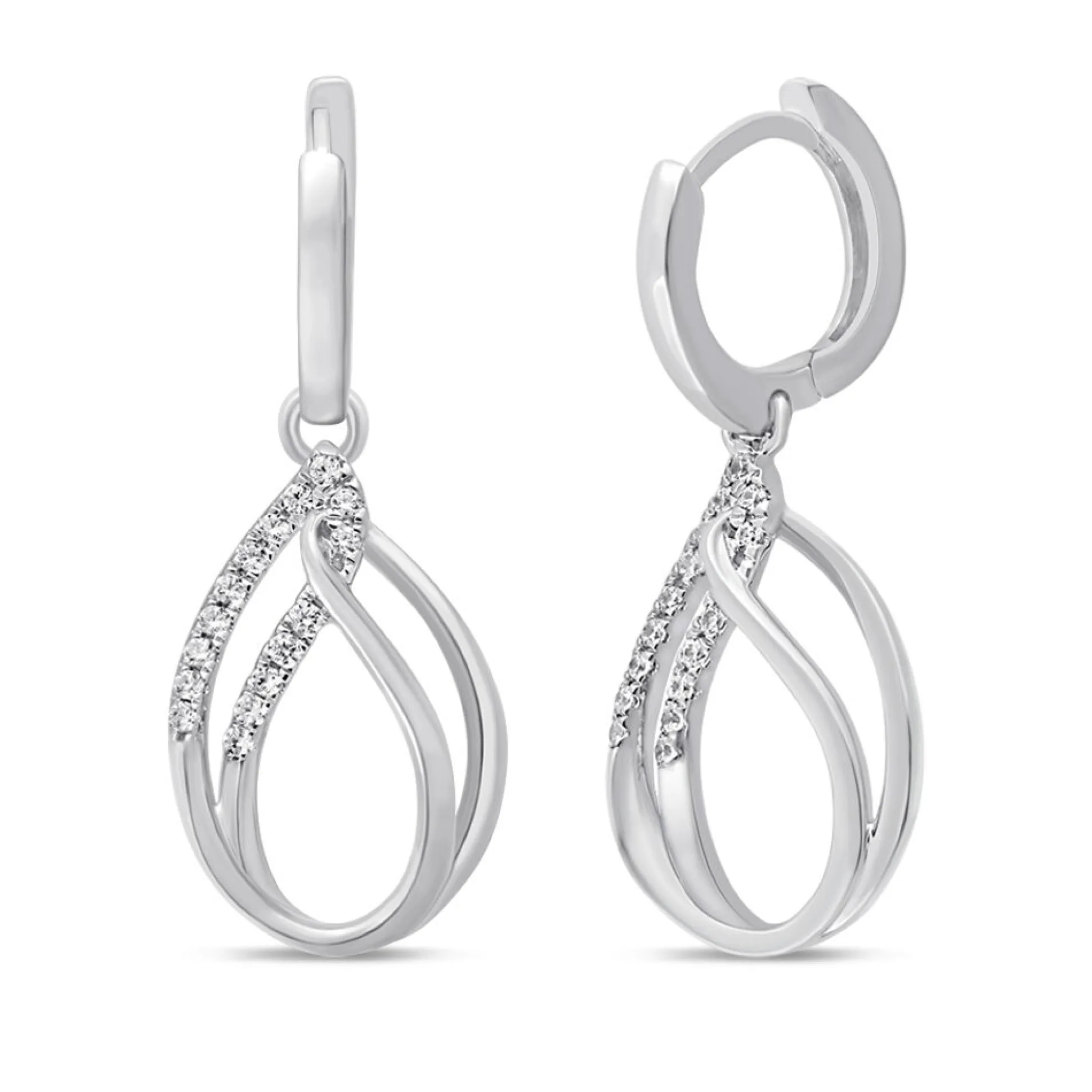 Lab Grown Diamond Drop Earrings In 10K White Gold (1/5 Ct. Tw.)