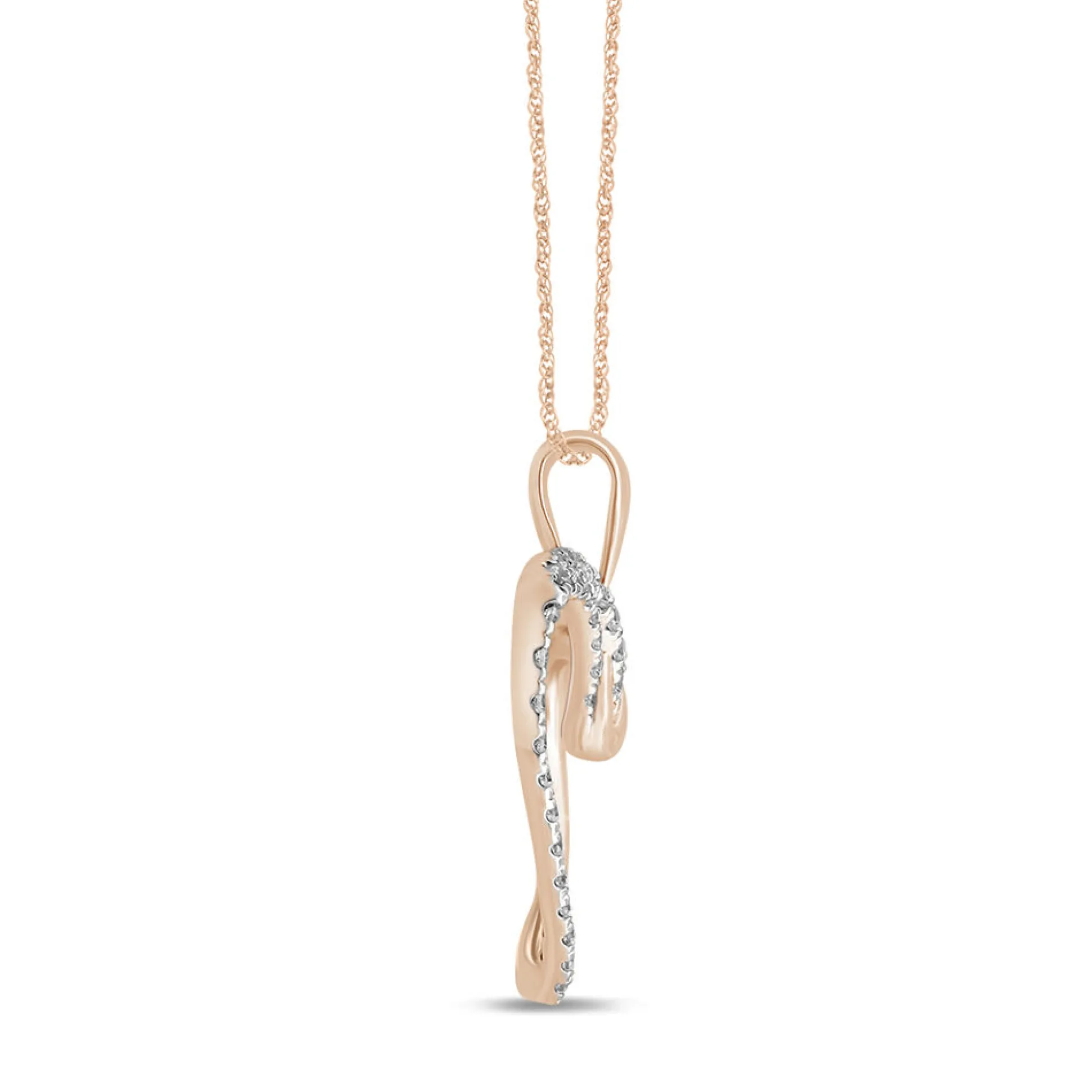 Lab Grown Diamond Heart Pendant In 10K Rose Gold (1/5 Ct. Tw.)