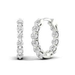 Lab Grown Diamond Inside-Out Hoop Earrings In 14K Gold