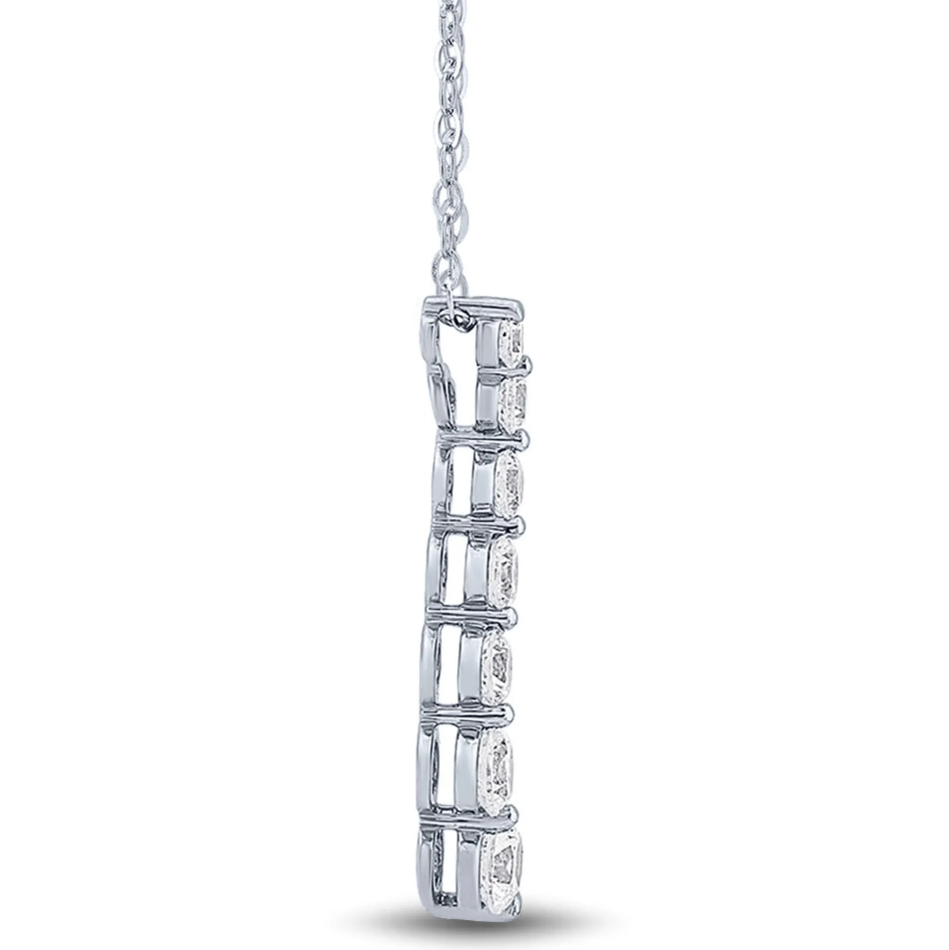 Lab Grown Diamond Journey Pendant In 14K White Gold (3/4 Ct. Tw.)