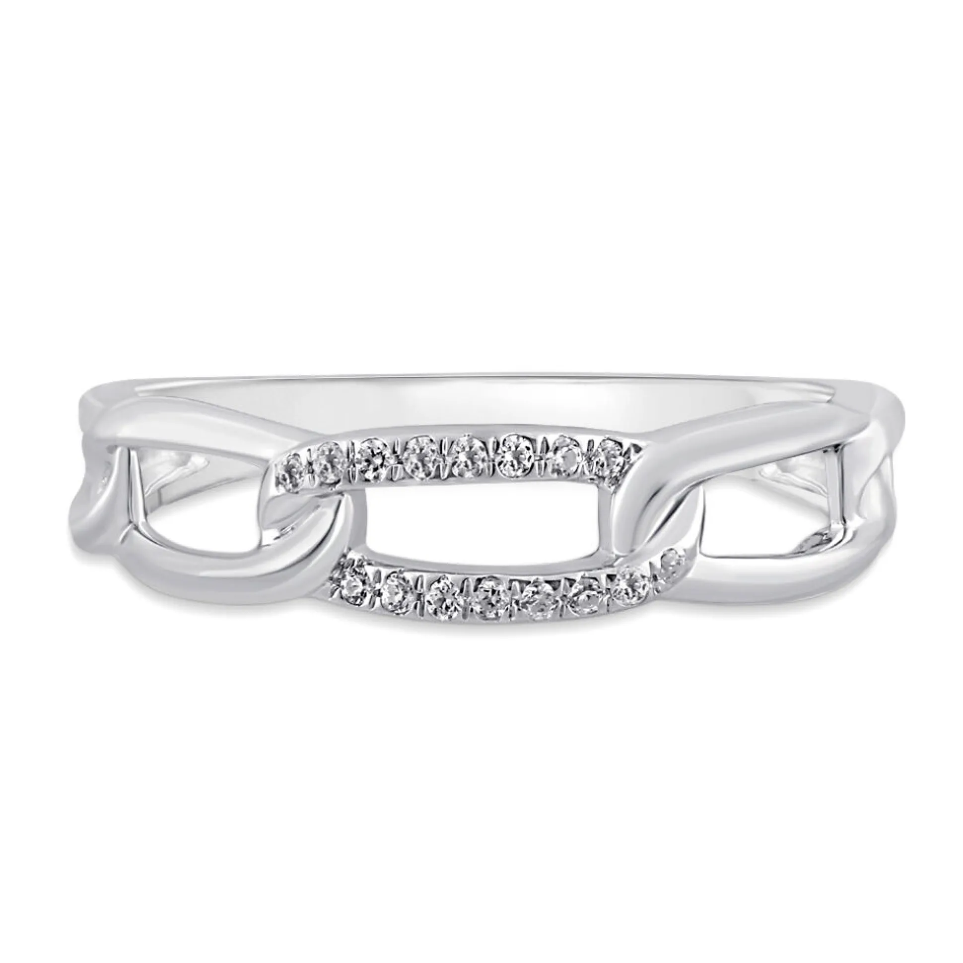 Lab Grown Diamond Link Ring In 10K White Gold